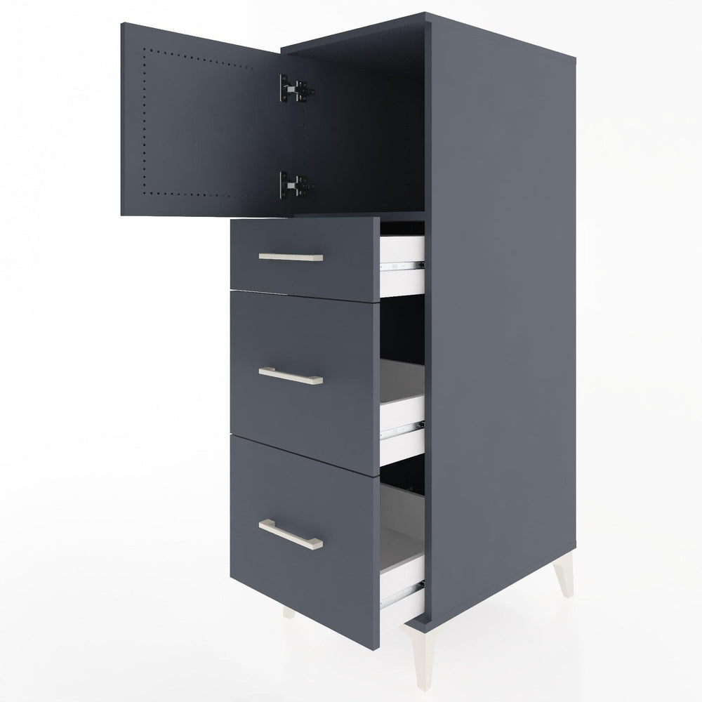Woodntry Modular Cabinet Anthracite 44x30x122 cm with Doors and Drawers KC34-2