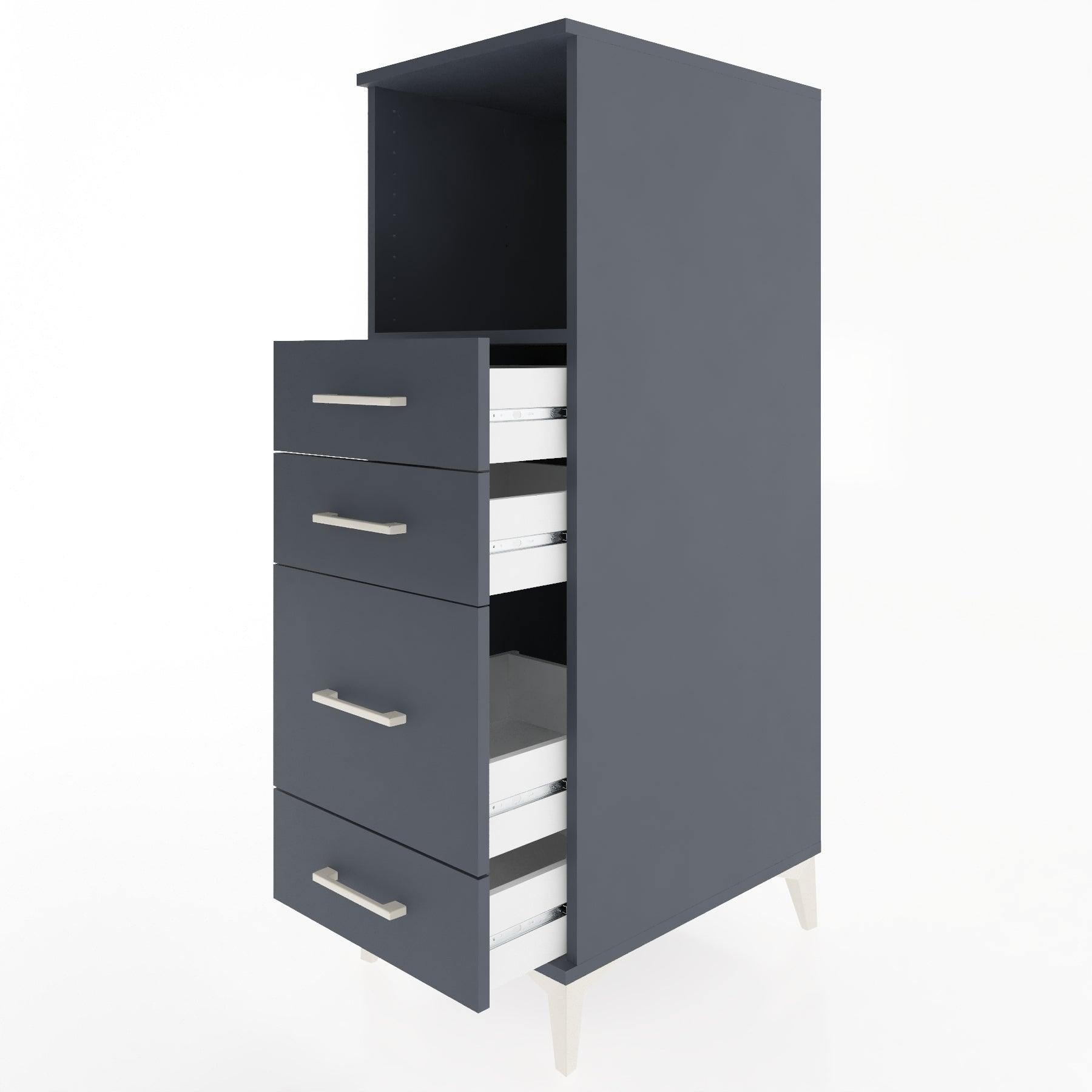 Woodntry Modular Cabinet Anthracite 44x30x122 cm with Drawers and Shelves CR84-2