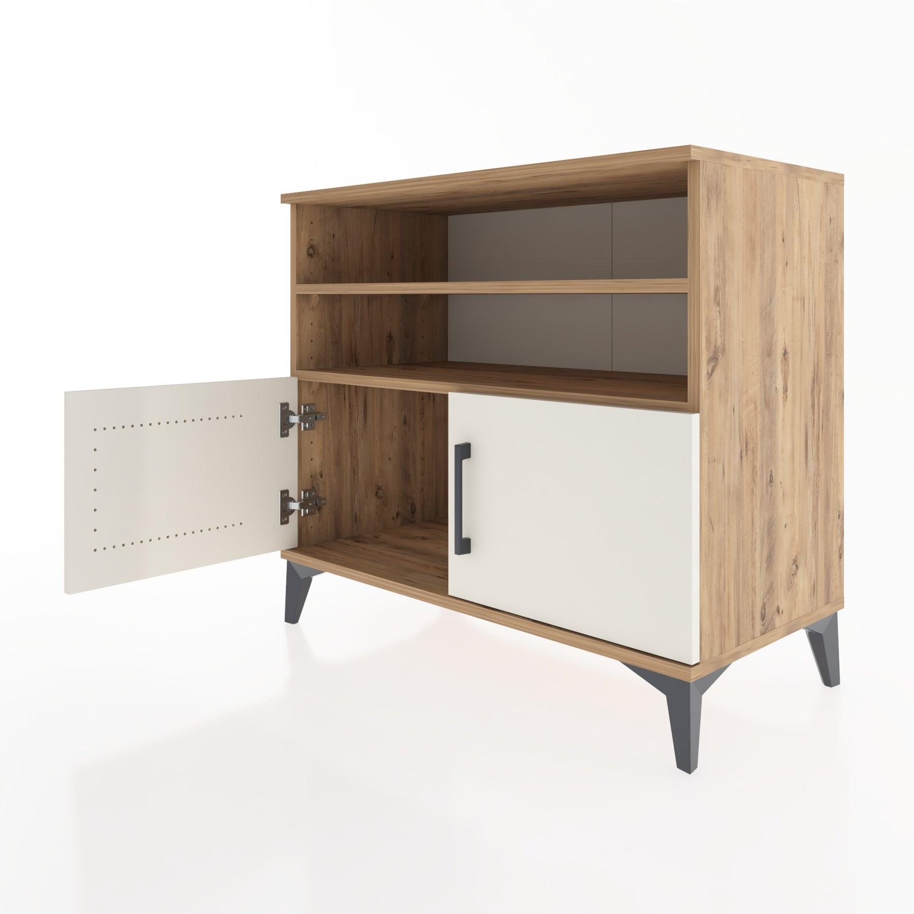 Woodntry Modüler Şifonyer Çam 88x44x68 cm Kapaklı ve Raflı KR34-3