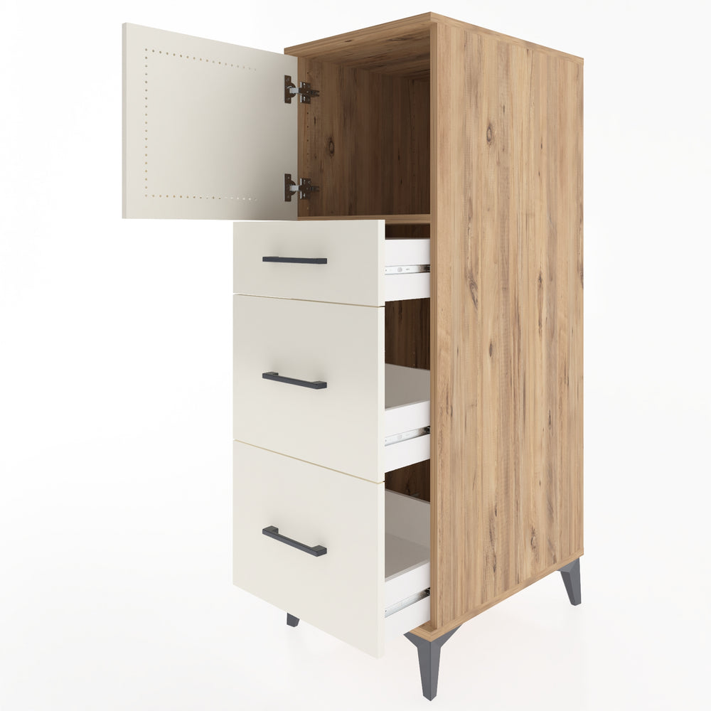 Woodntry Modular Cabinet Pine 44x59x122 cm with Doors and Drawers KC34-3