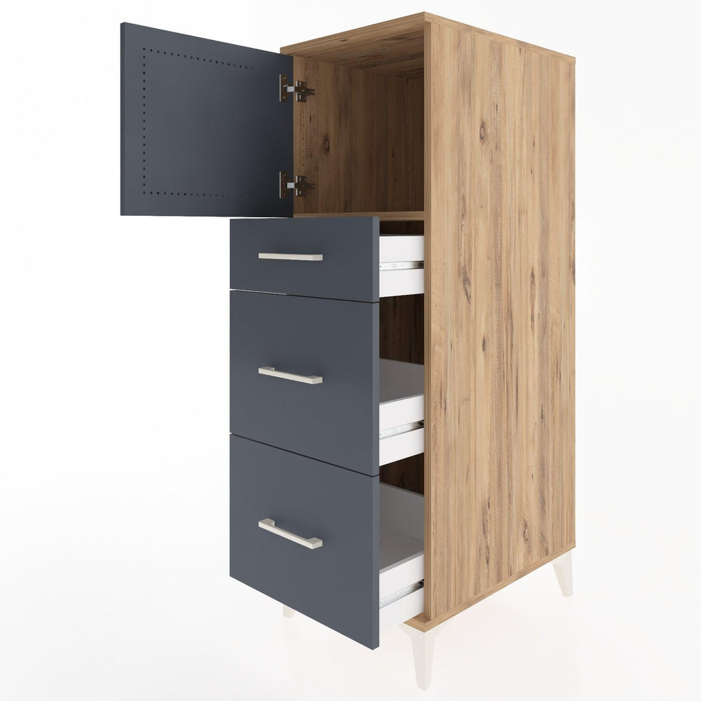 Woodntry Modular Cabinet Pine 44x30x122 cm with Doors and Drawers KC34-3