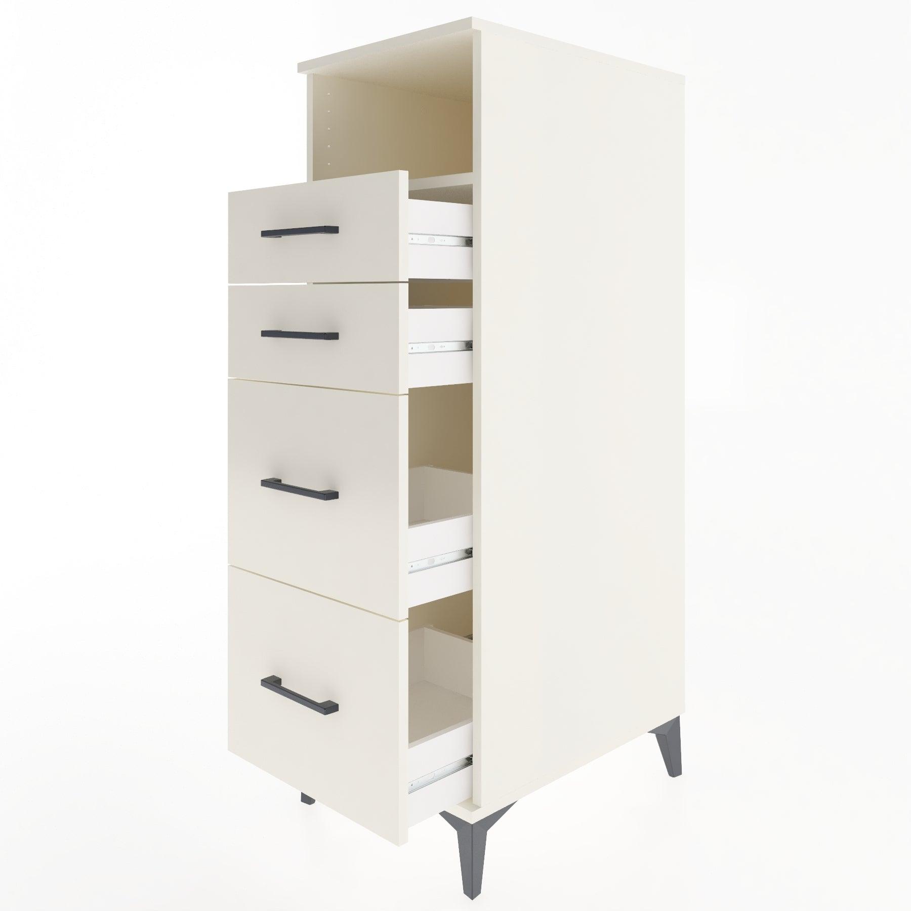 Woodntry Modular Cabinet Moonstone 44x30x122 cm with Drawers and Shelves CR35-1