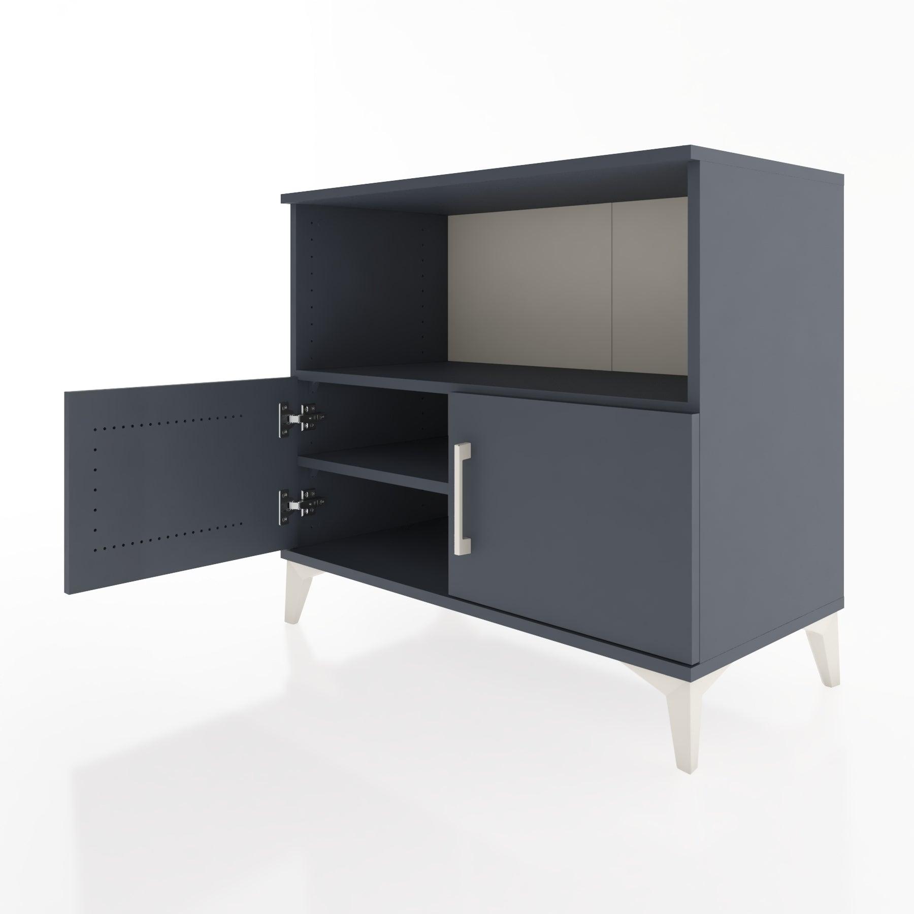 Woodntry Modüler Şifonyer Antrasit 88x44x68 cm Kapaklı ve Raflı KR35-2