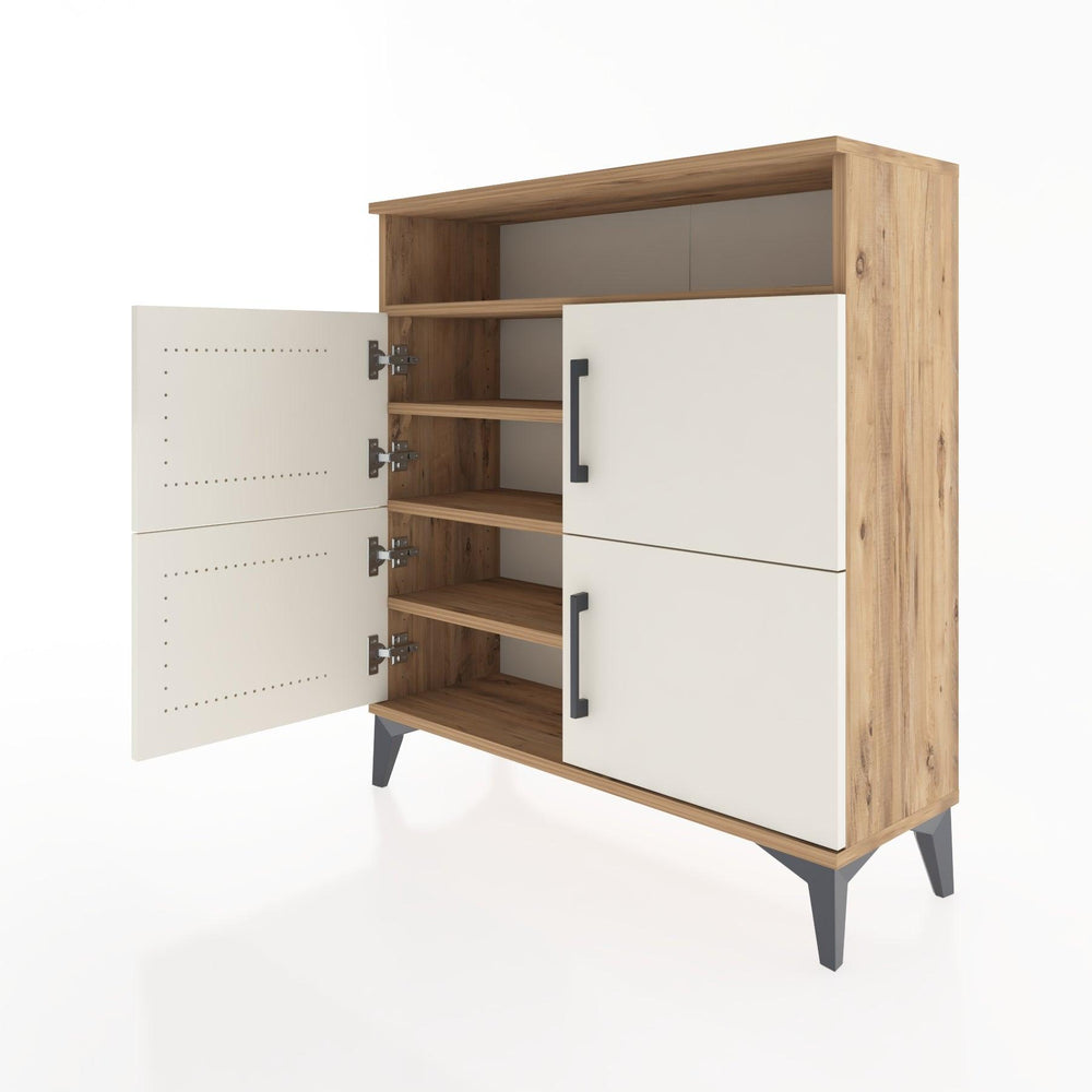 Woodntry Modüler Şifonyer Çam 88x30x84 cm Kapaklı ve Raflı KR35-3