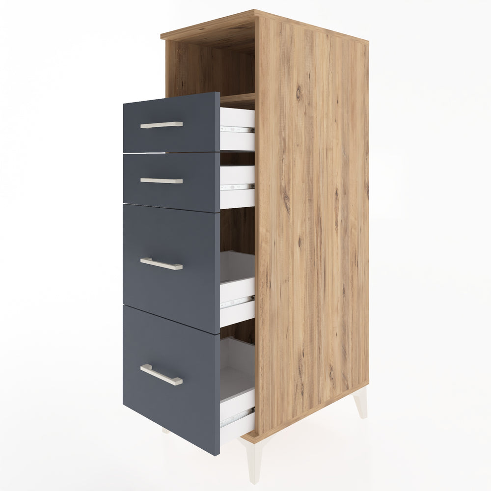 Woodntry Modular Cabinet Pine 44x59x122 cm with Drawers and Shelves CR35-3