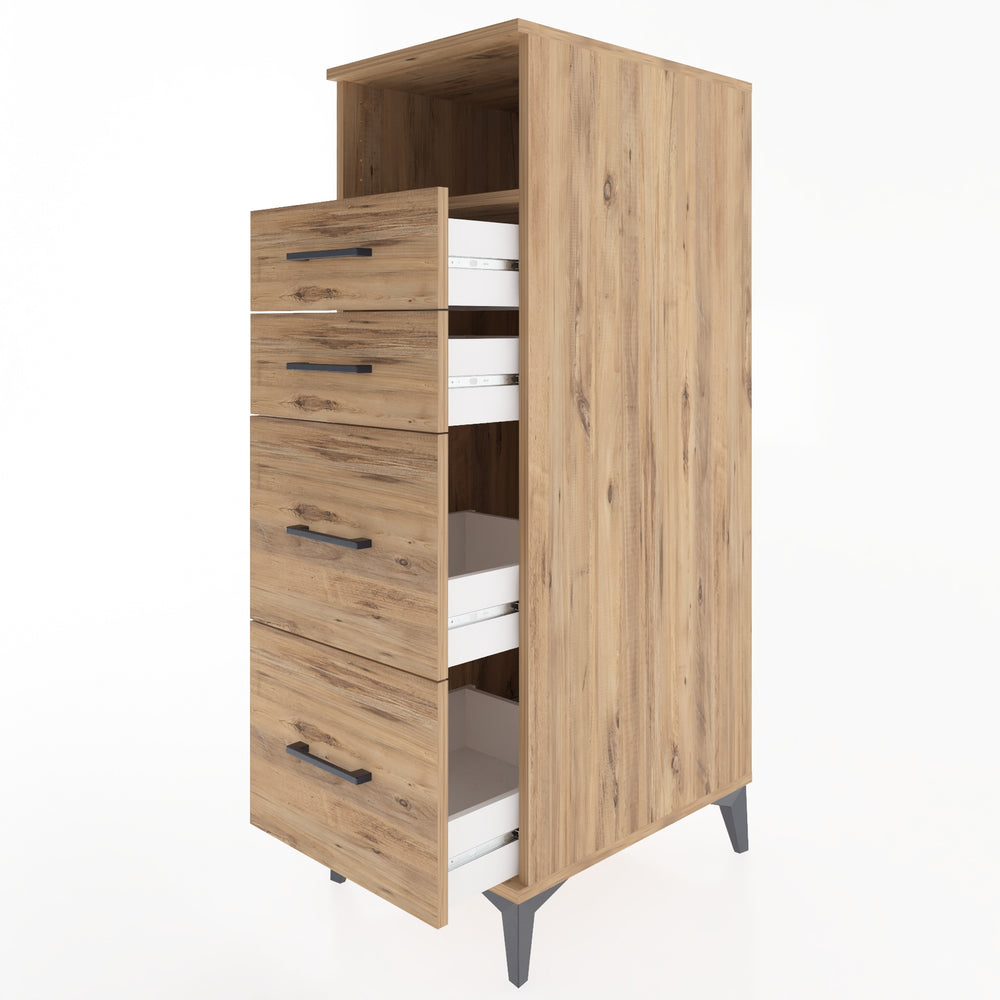 Woodntry Modular Cabinet Pine 44x59x122 cm with Drawers and Shelves CR35-3