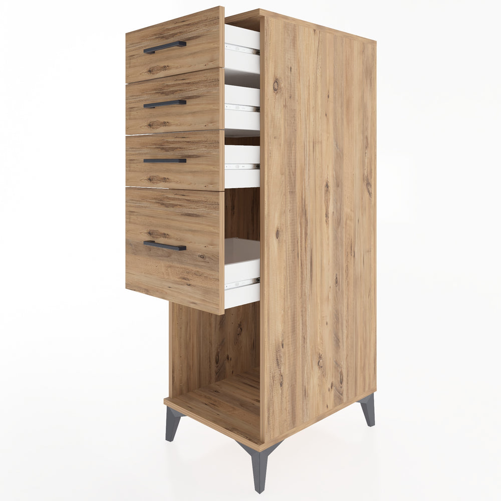 Woodntry Modular Cabinet Pine 44x59x122 cm with Drawers and Shelves CR85-3
