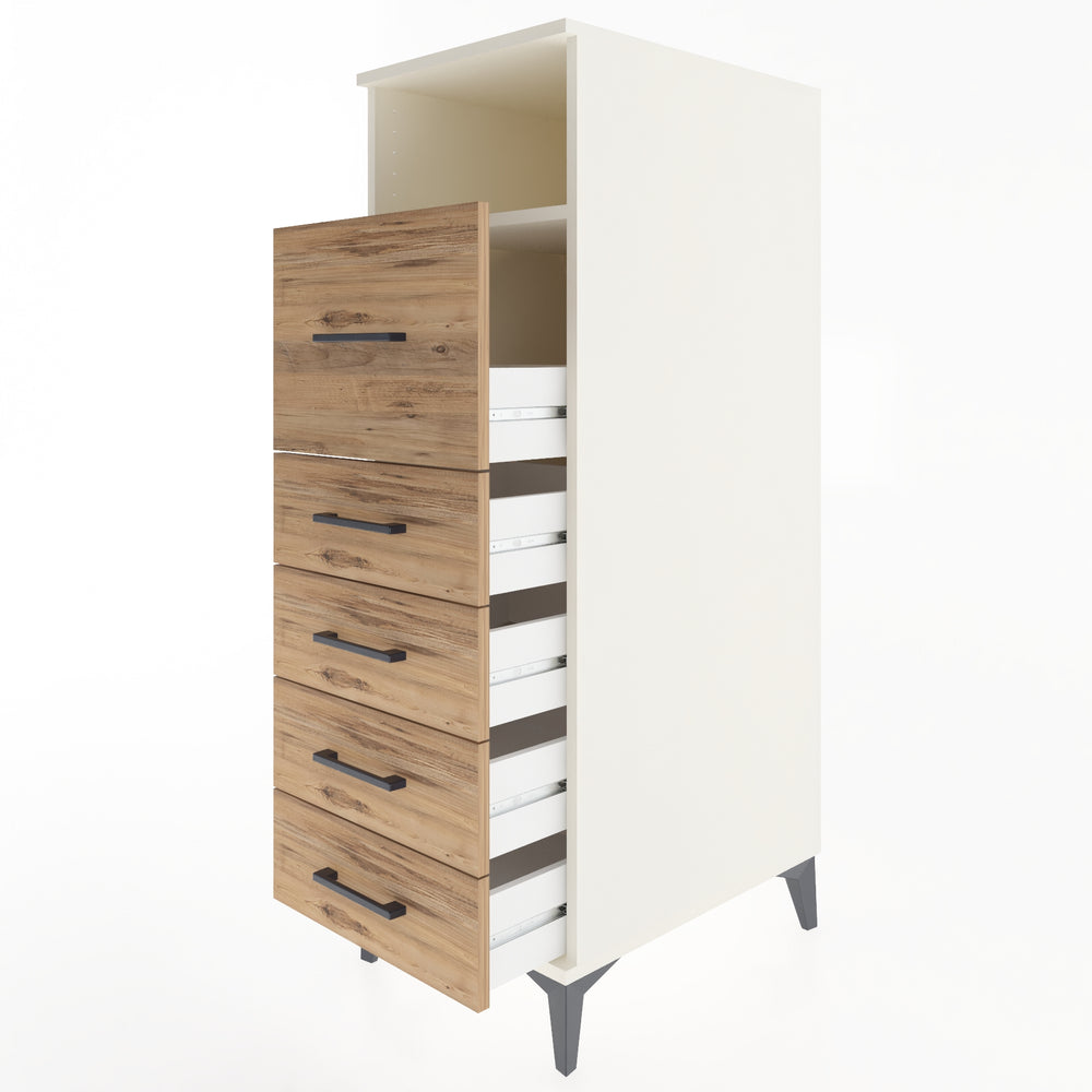 Woodntry Modular Cabinet Moonstone 44x59x122 cm with Drawers and Shelves CR86-1