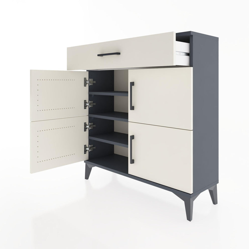 Woodntry Modüler Şifonyer Antrasit 88x30x84 cm Kapaklı ve Çekmeceli KC36-2