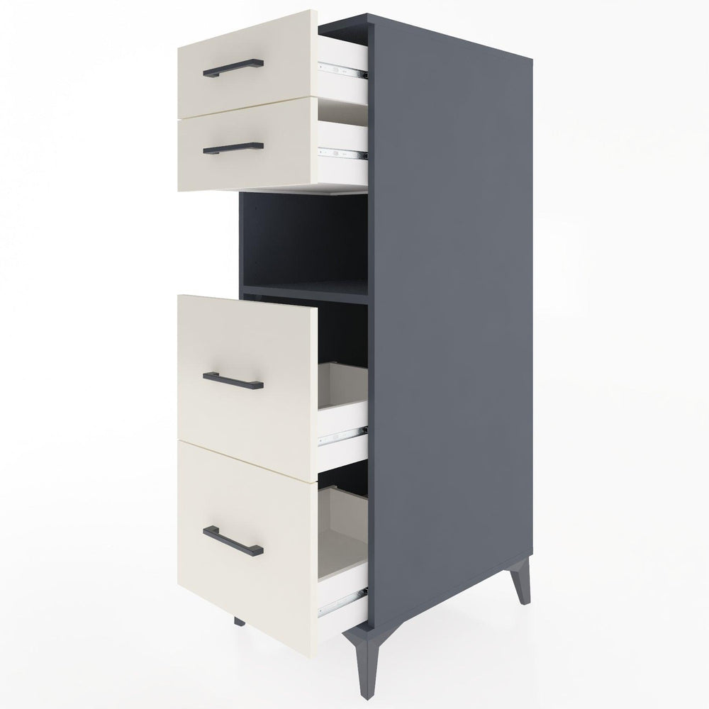 Woodntry Modular Cabinet Anthracite 44x30x122 cm with Drawers and Shelves CR36-2