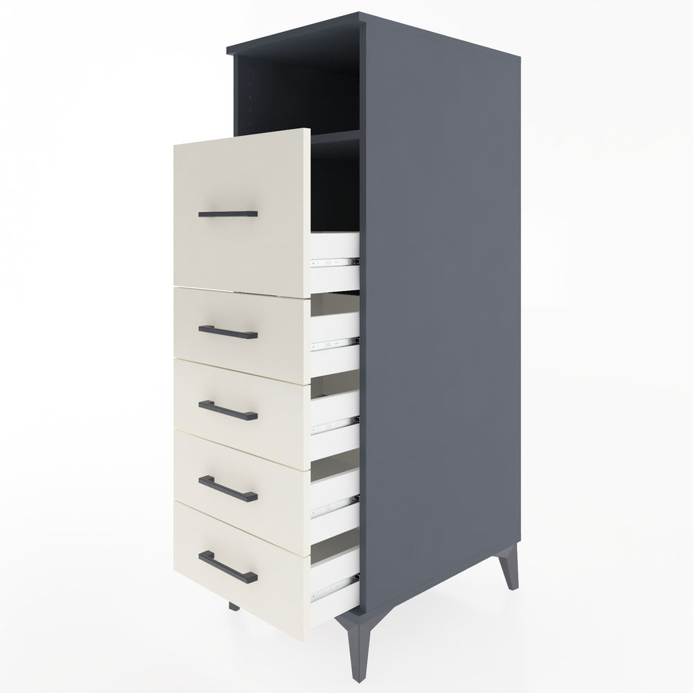 Woodntry Modular Cabinet Anthracite 44x59x122 cm with Drawers and Shelves CR86-2