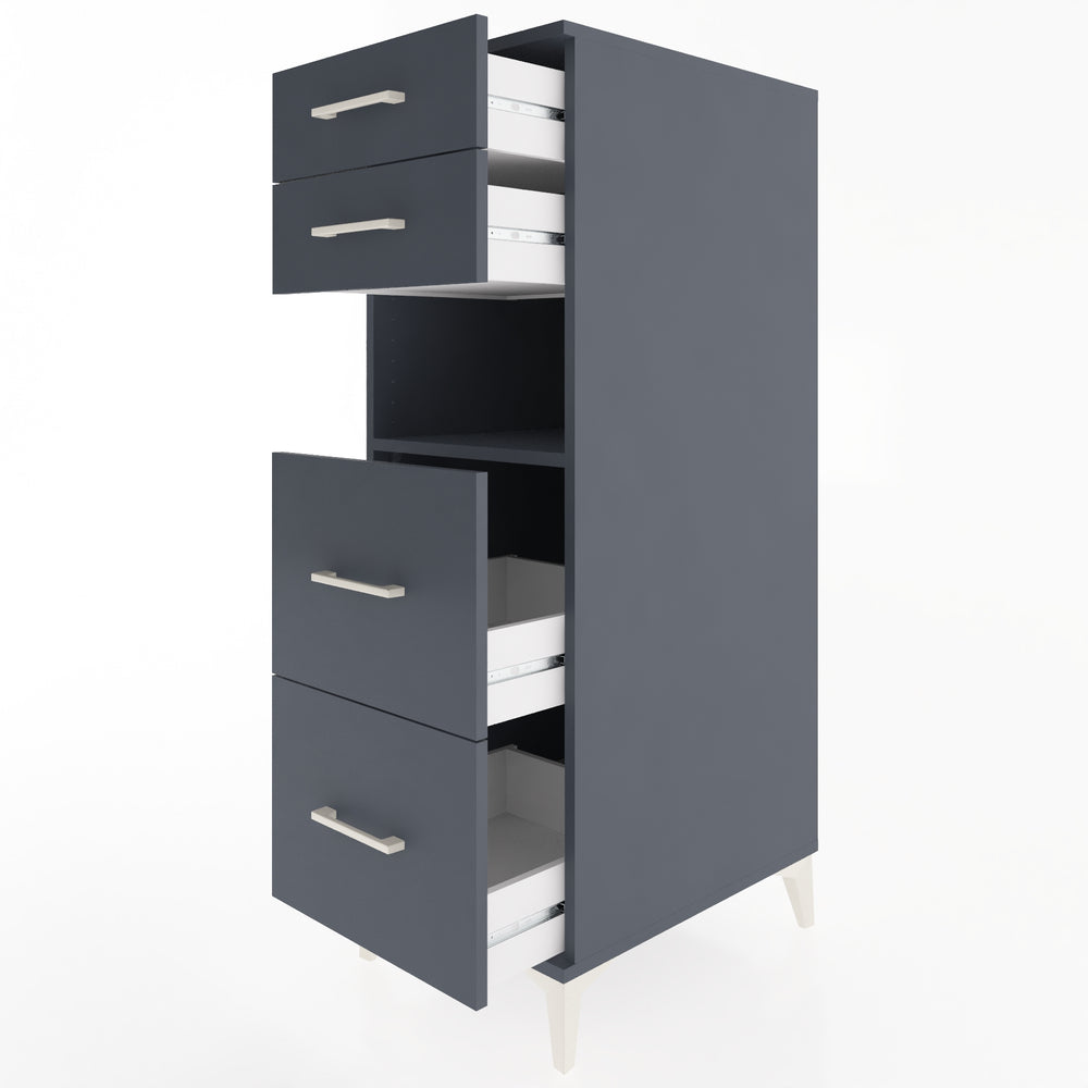 Woodntry Modular Cabinet Anthracite 44x59x122 cm with Drawers and Shelves CR36-2