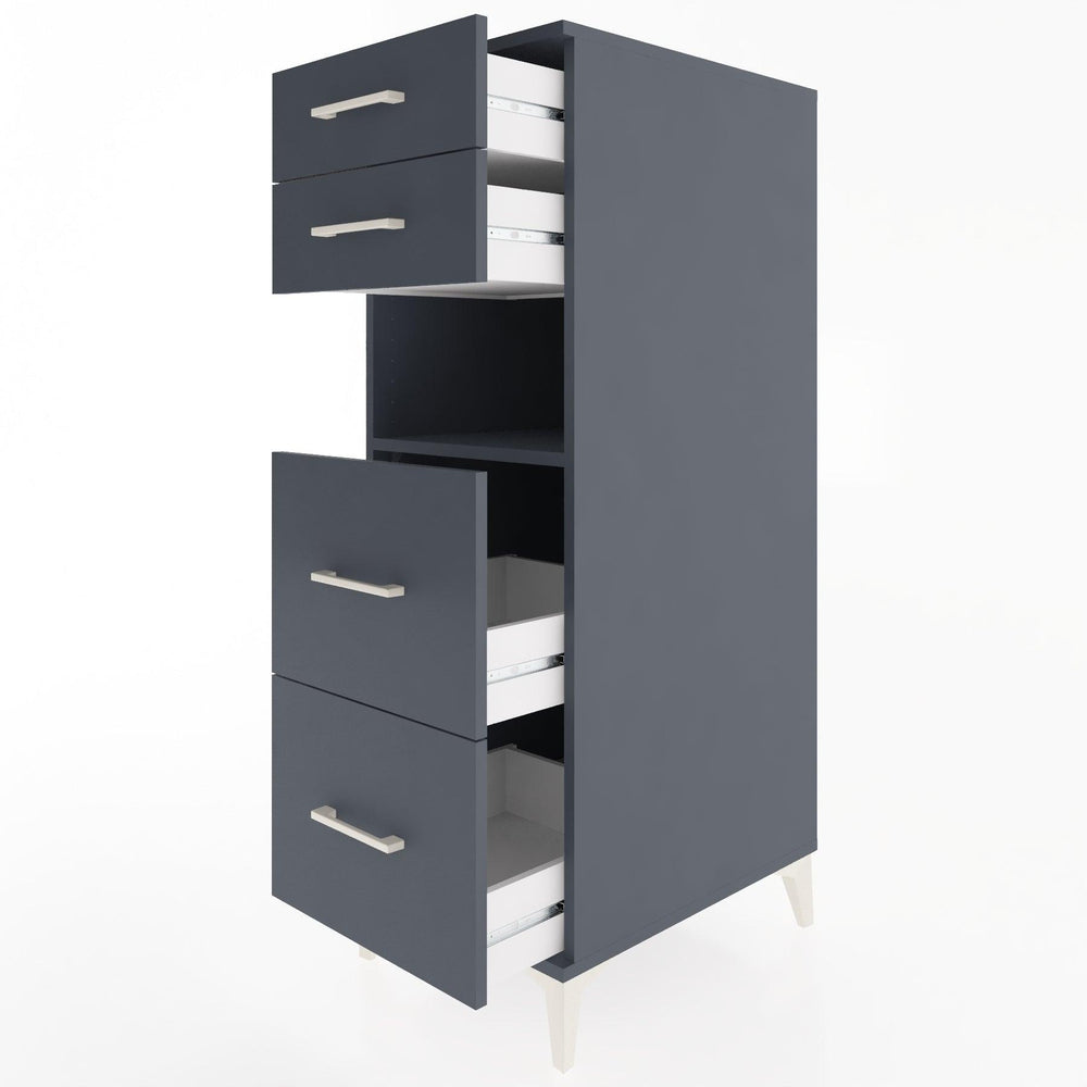 Woodntry Modular Cabinet Anthracite 44x30x122 cm with Drawers and Shelves CR36-2