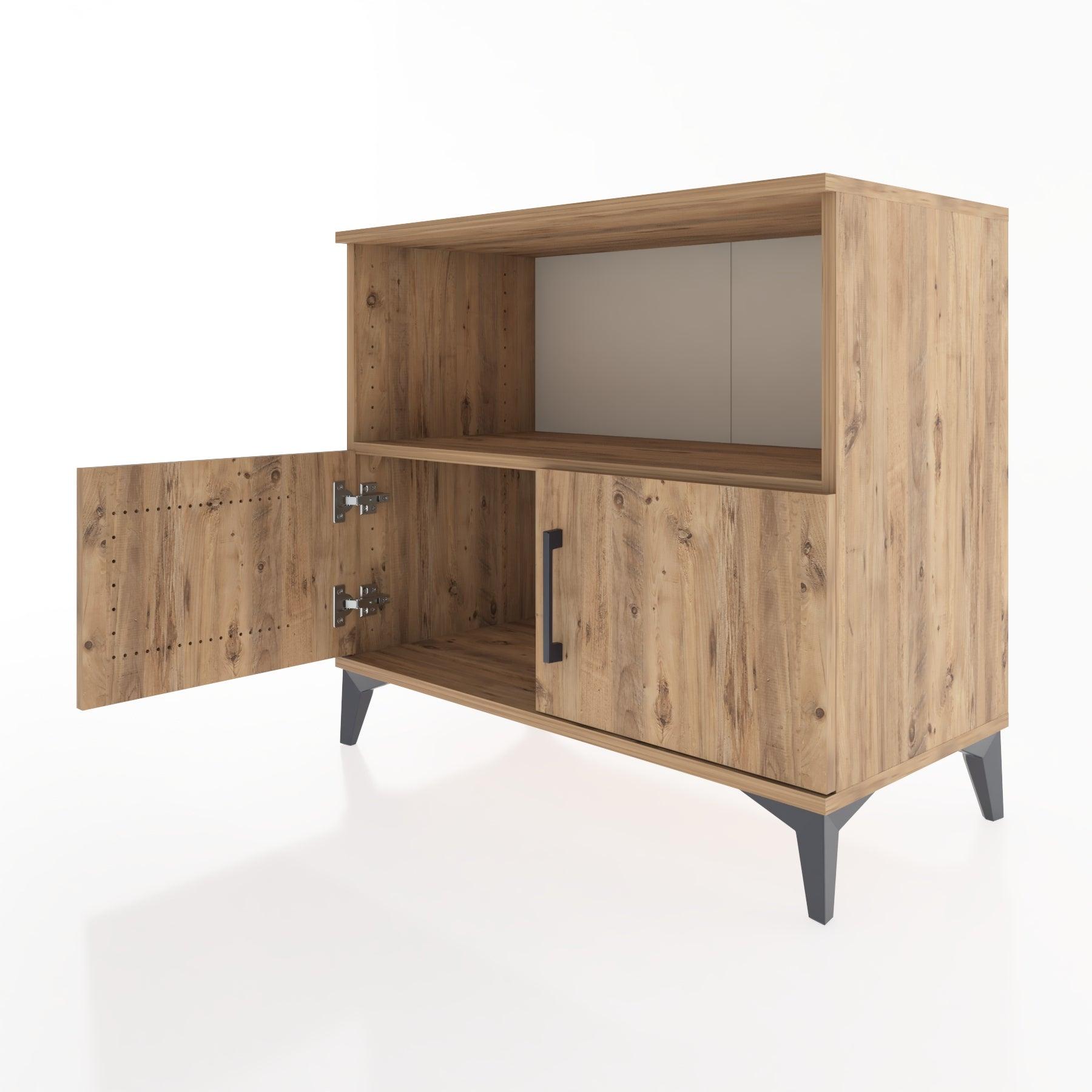 Woodntry Modüler Şifonyer Çam 88x44x68 cm Kapaklı ve Raflı KR36-3