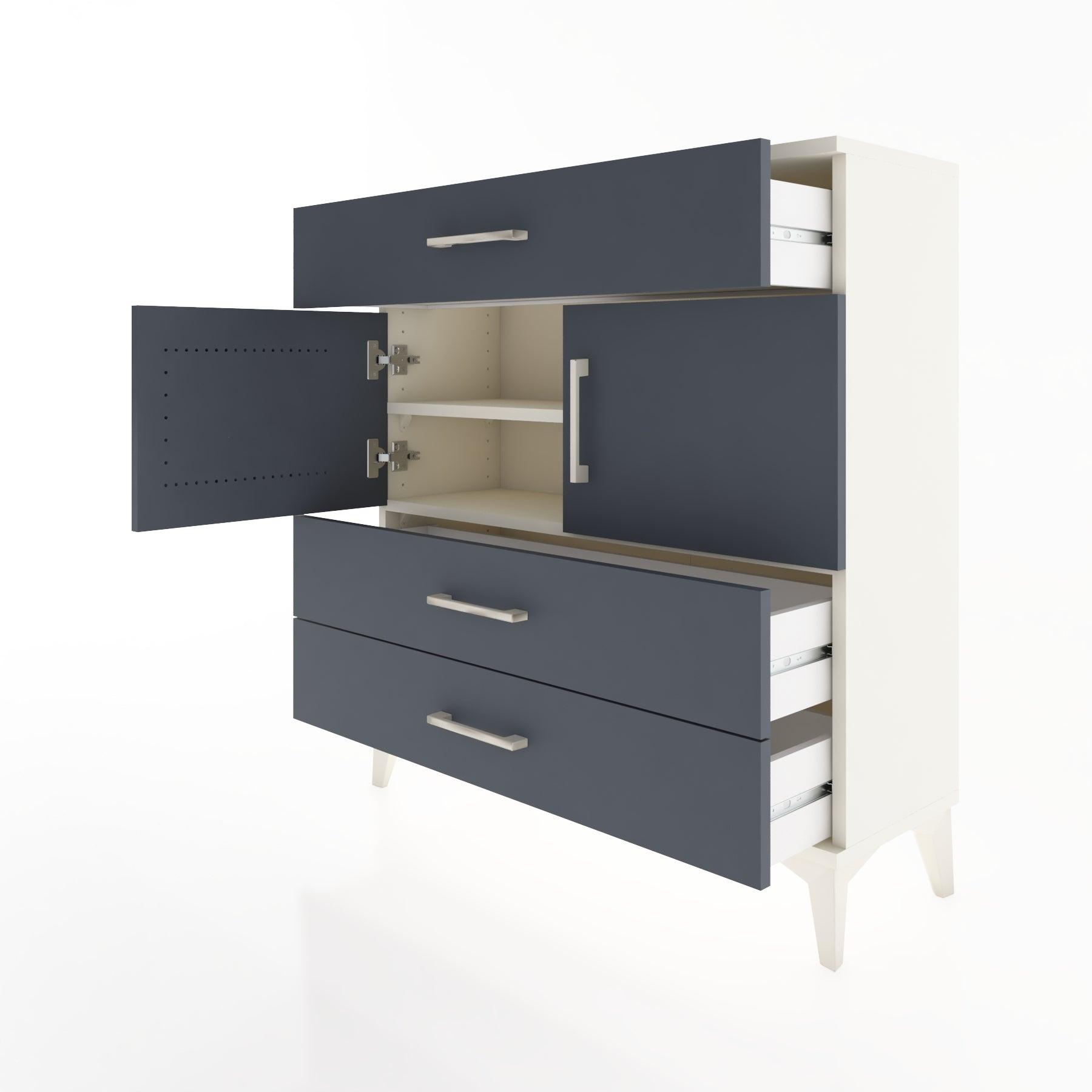 Woodntry Modular Dresser Moonstone 88x30x84 cm with Cover and Drawer KC37-1
