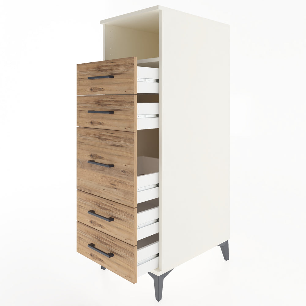Woodntry Modular Cabinet Moonstone 44x59x122 cm with Drawers and Shelves CR87-1