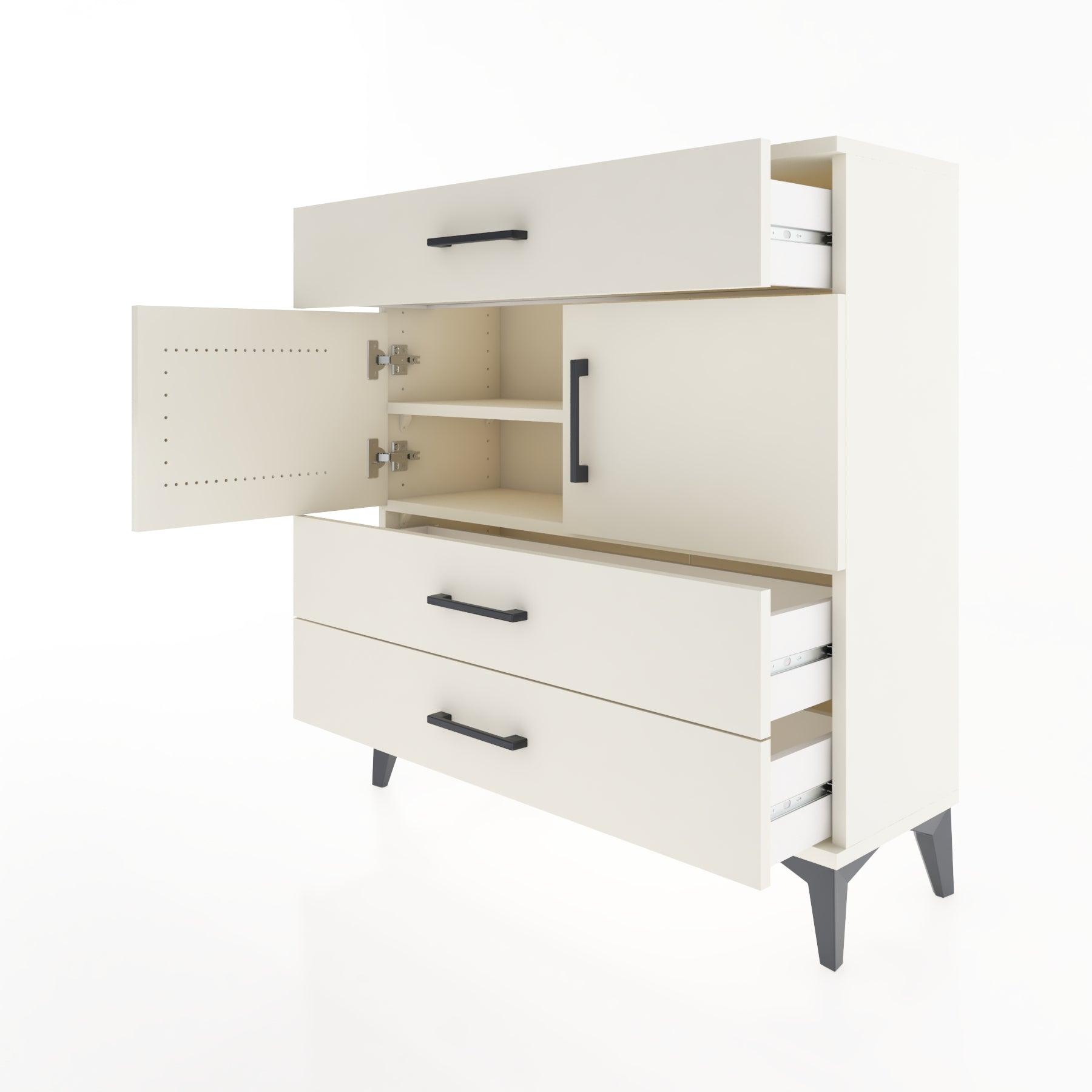 Woodntry Modular Dresser Moonstone 88x30x84 cm with Cover and Drawer KC37-1