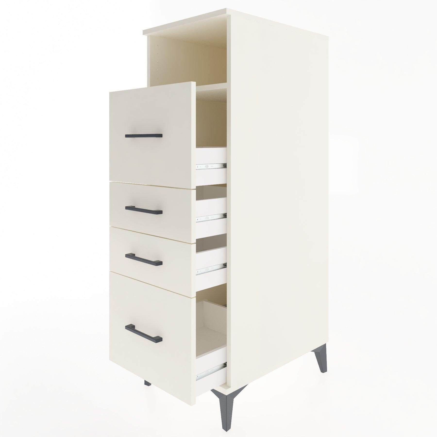 Woodntry Modular Cabinet Moonstone 44x30x122 cm with Drawers and Shelves CR37-1