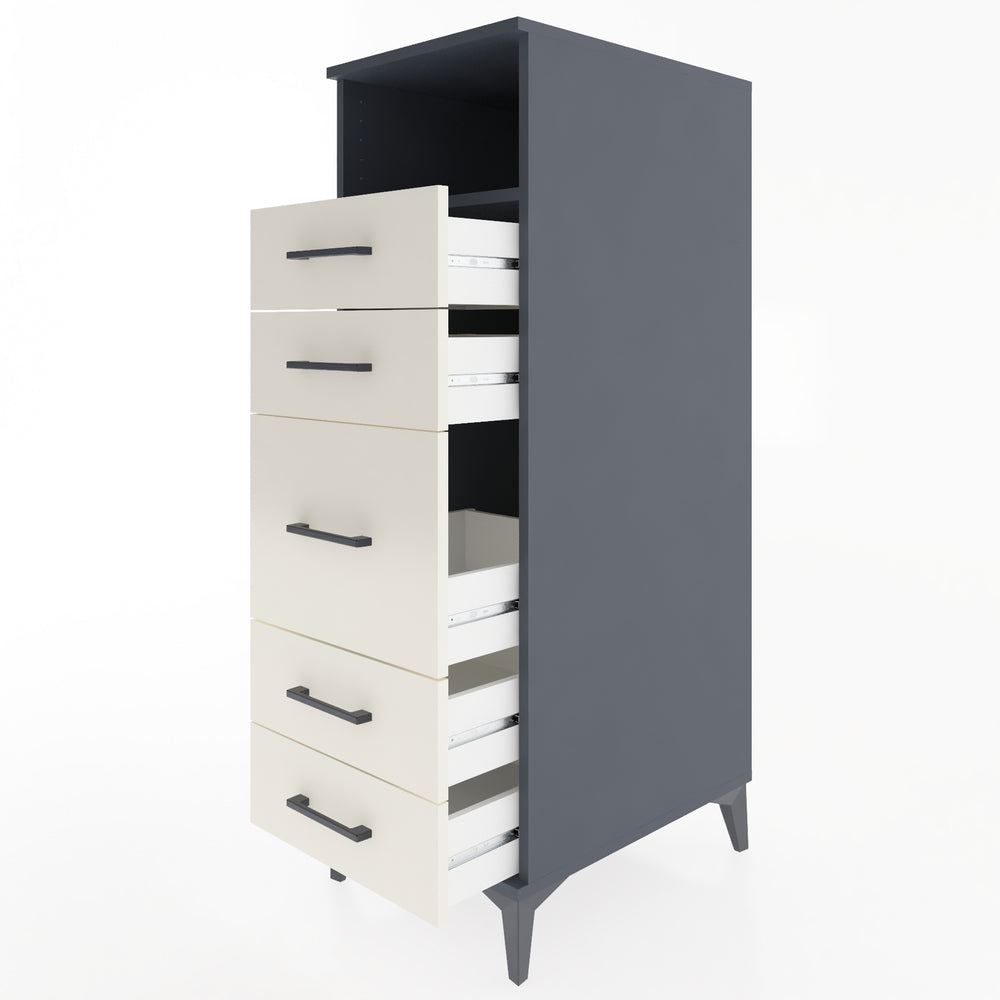 Woodntry Modular Cabinet Anthracite 44x59x122 cm with Drawers and Shelves CR87-2