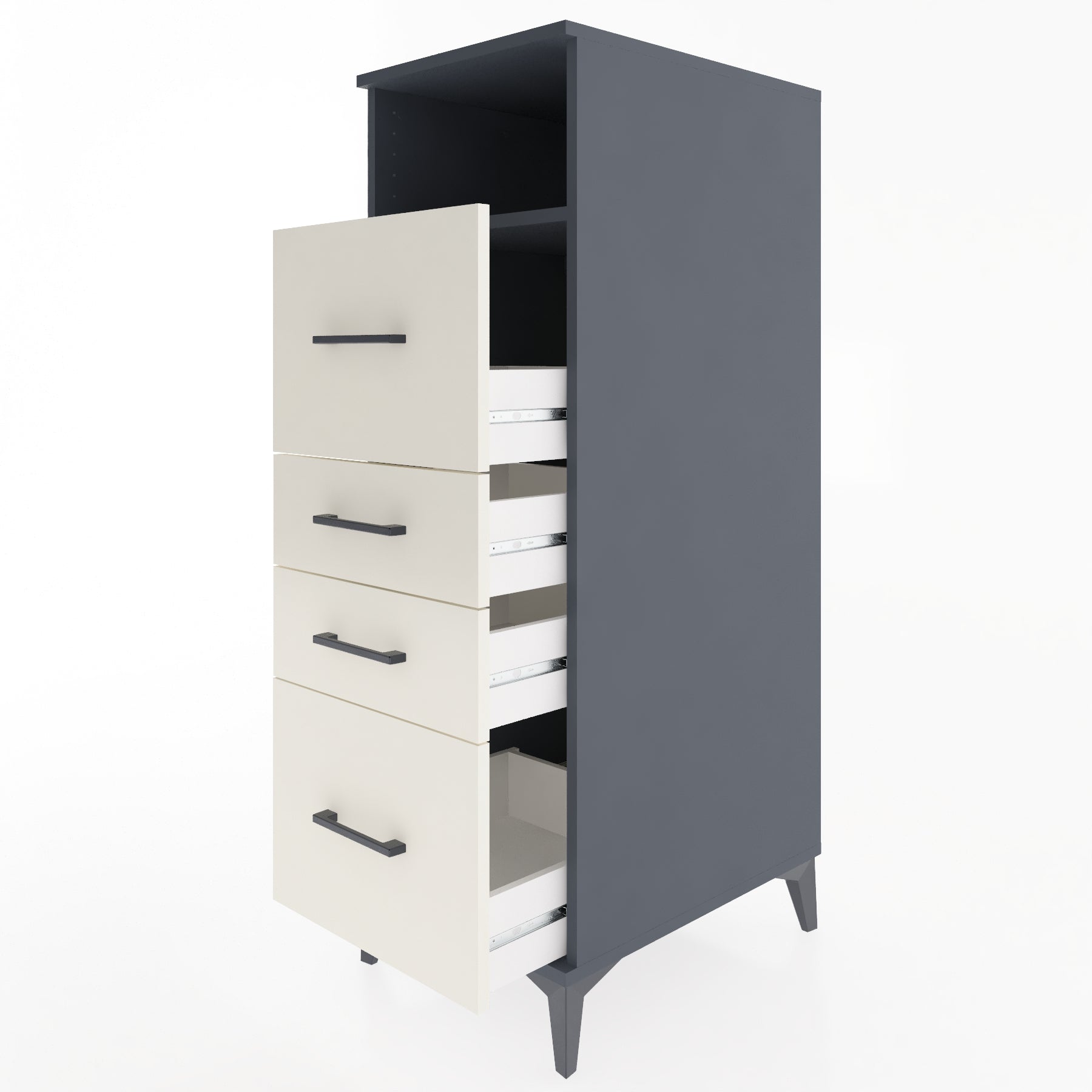 Woodntry Modular Cabinet Anthracite 44x59x122 cm with Drawers and Shelves CR37-2