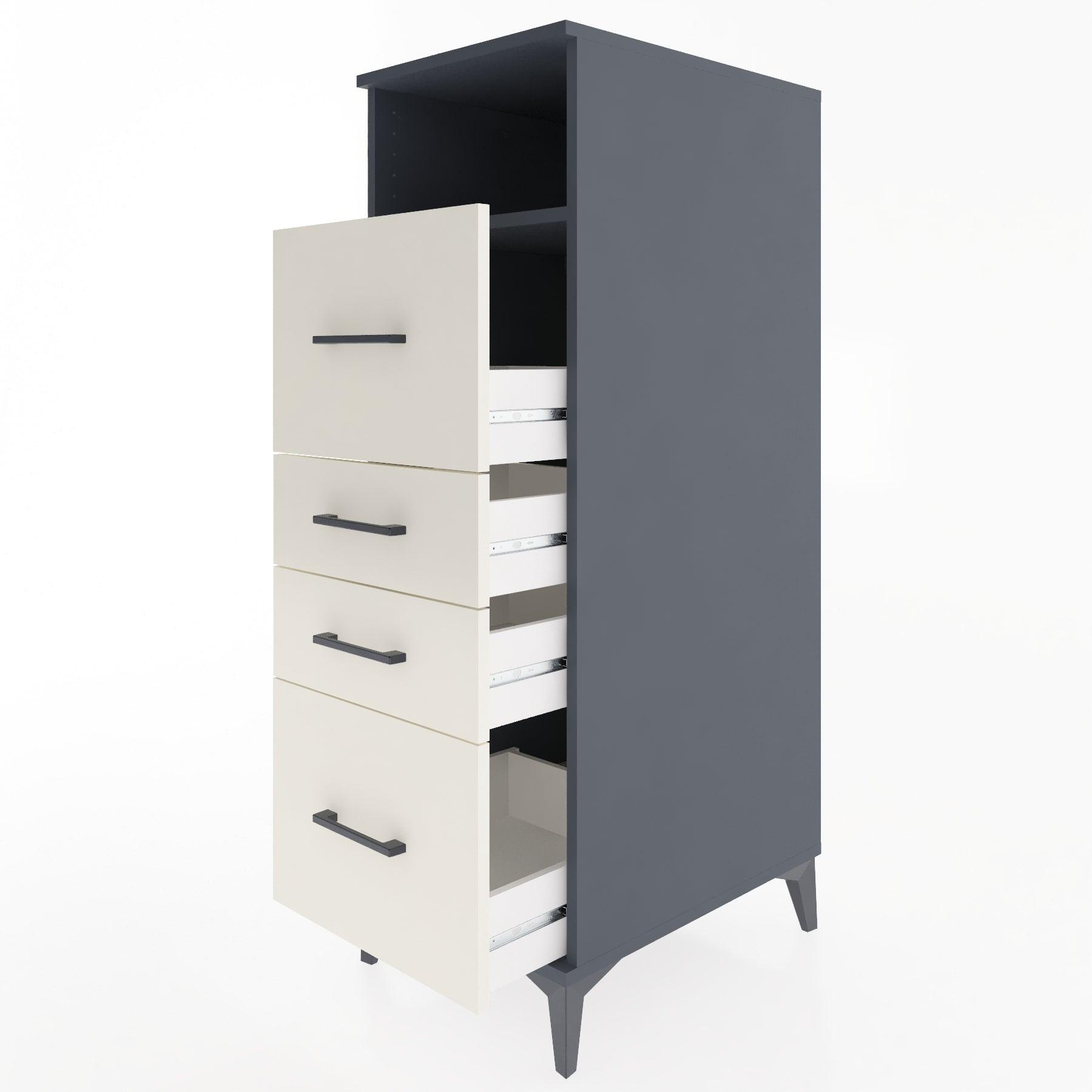 Woodntry Modular Cabinet Anthracite 44x30x122 cm with Drawers and Shelves CR37-2