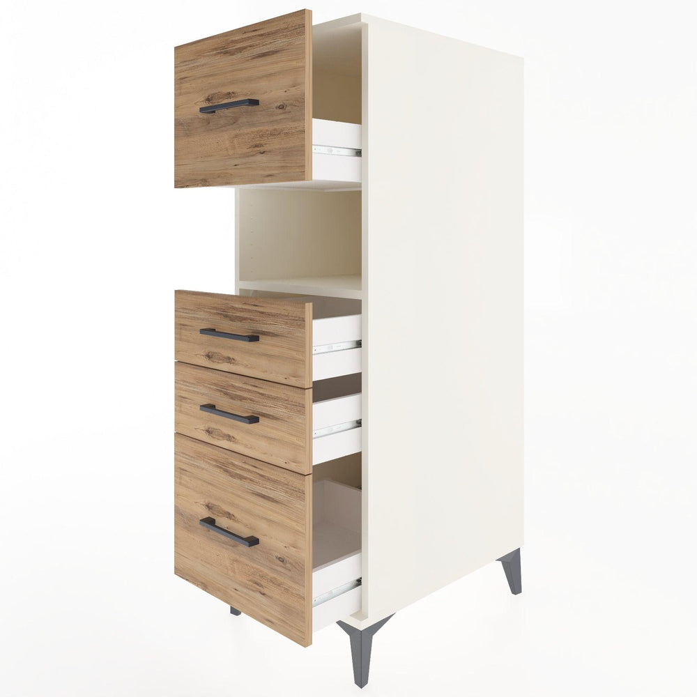 Woodntry Modüler Dolap Aytaşı 44x30x122 cm Çekmeceli ve Raflı CR38-1