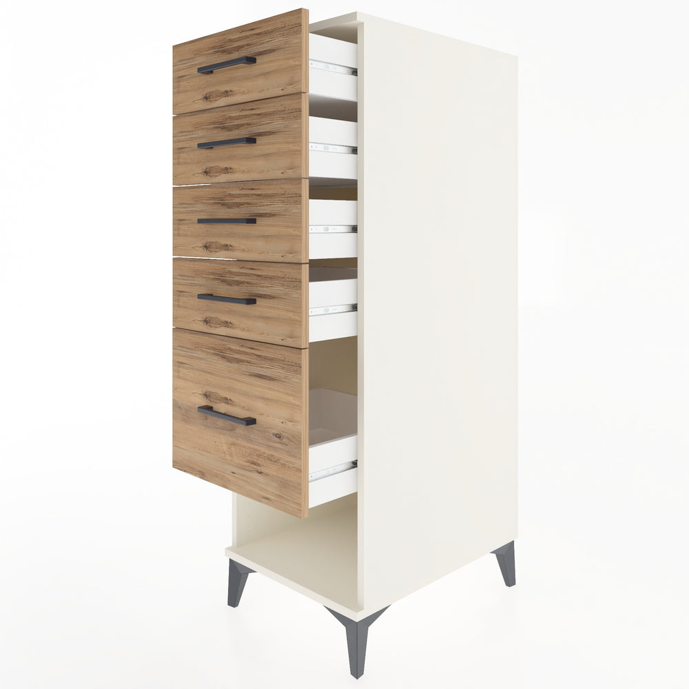 Woodntry Modular Cabinet Moonstone 44x59x122 cm with Drawers and Shelves CR88-1