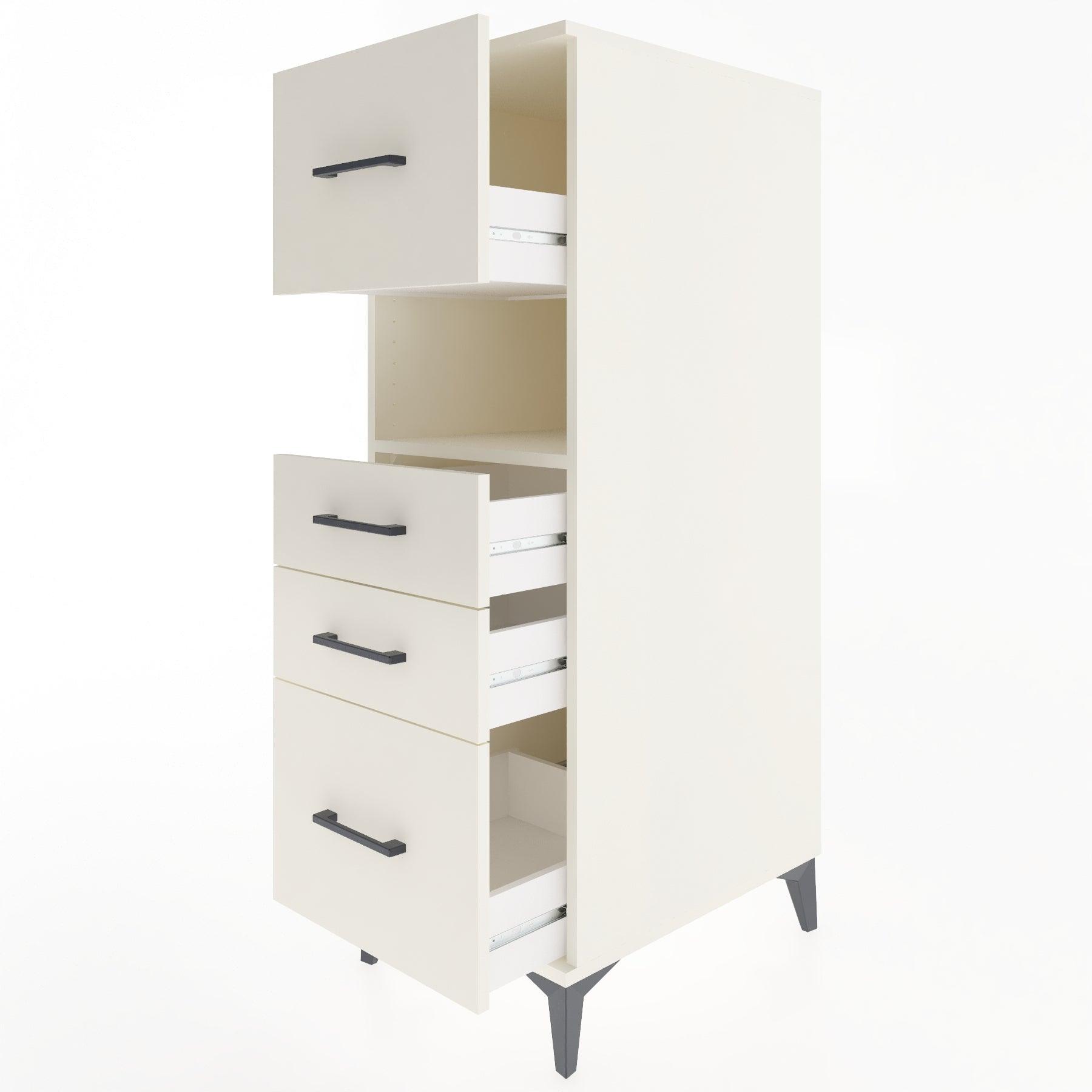 Woodntry Modular Cabinet Moonstone 44x30x122 cm with Drawers and Shelves CR38-1