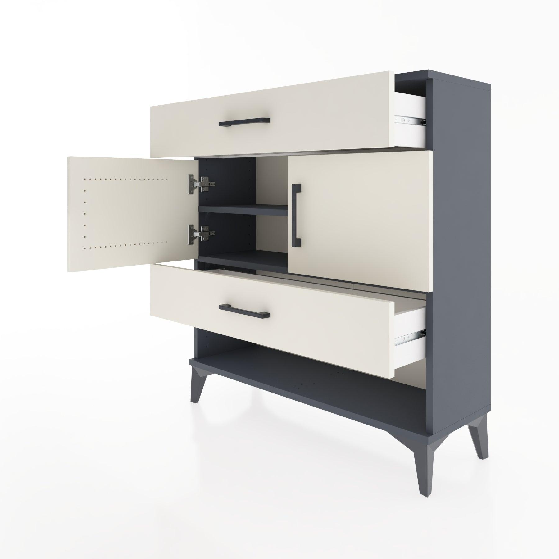 Woodntry Modular Dresser Anthracite 88x30x84 cm Functional F38-2