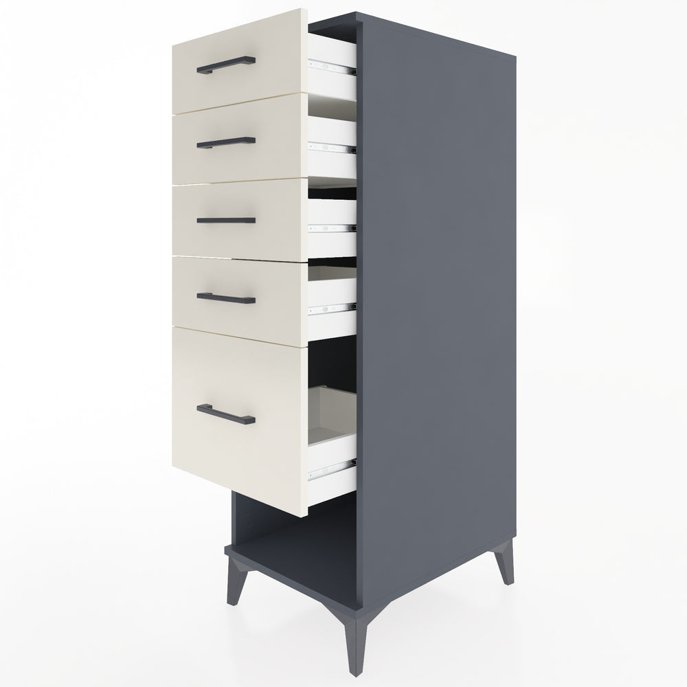 Woodntry Modular Cabinet Anthracite 44x59x122 cm with Drawers and Shelves CR88-2