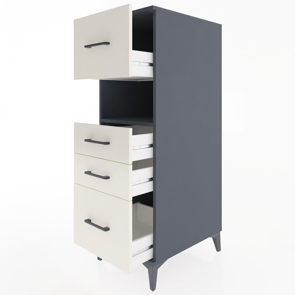 Woodntry Modular Cabinet Anthracite 44x30x122 cm with Drawers and Shelves CR38-2