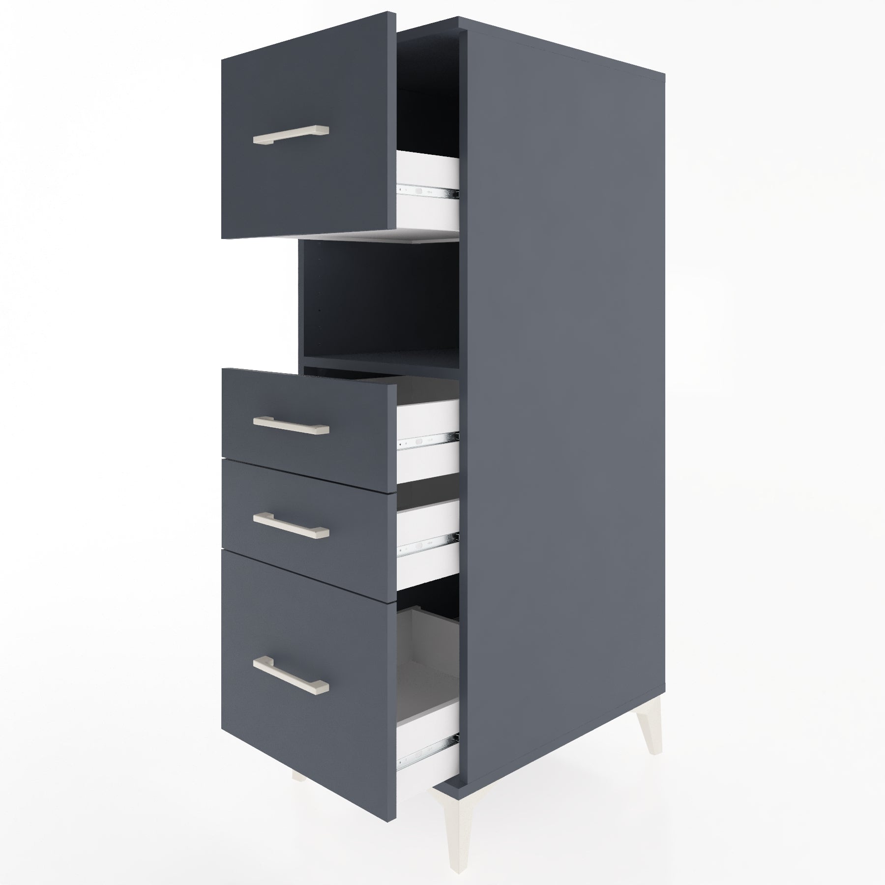 Woodntry Modular Cabinet Anthracite 44x59x122 cm with Drawers and Shelves CR38-2