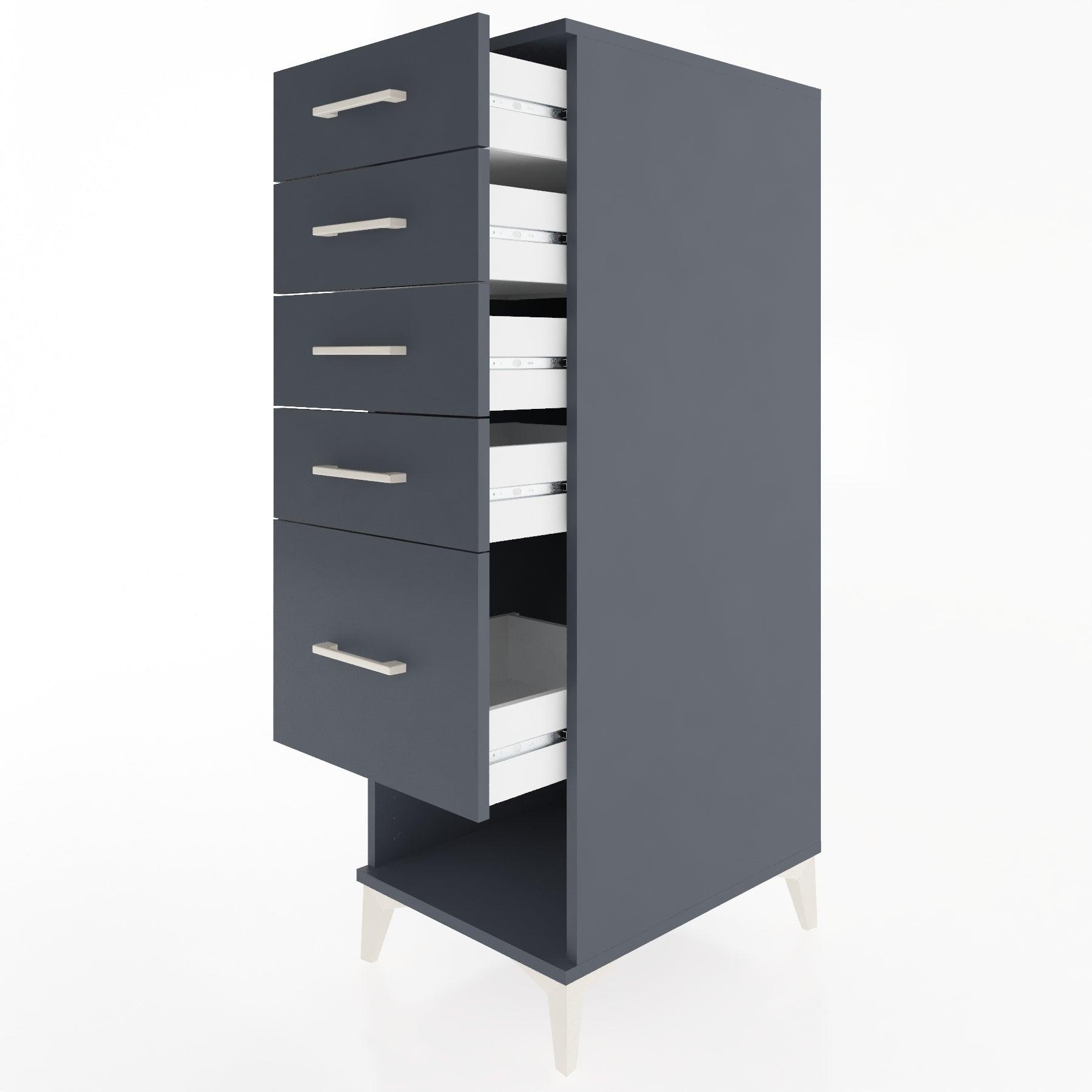 Woodntry Modular Cabinet Anthracite 44x30x122 cm with Drawers and Shelves CR88-2