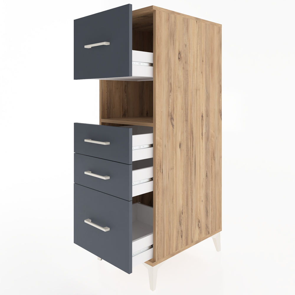 Woodntry Modular Cabinet Pine 44x59x122 cm with Drawers and Shelves CR38-3