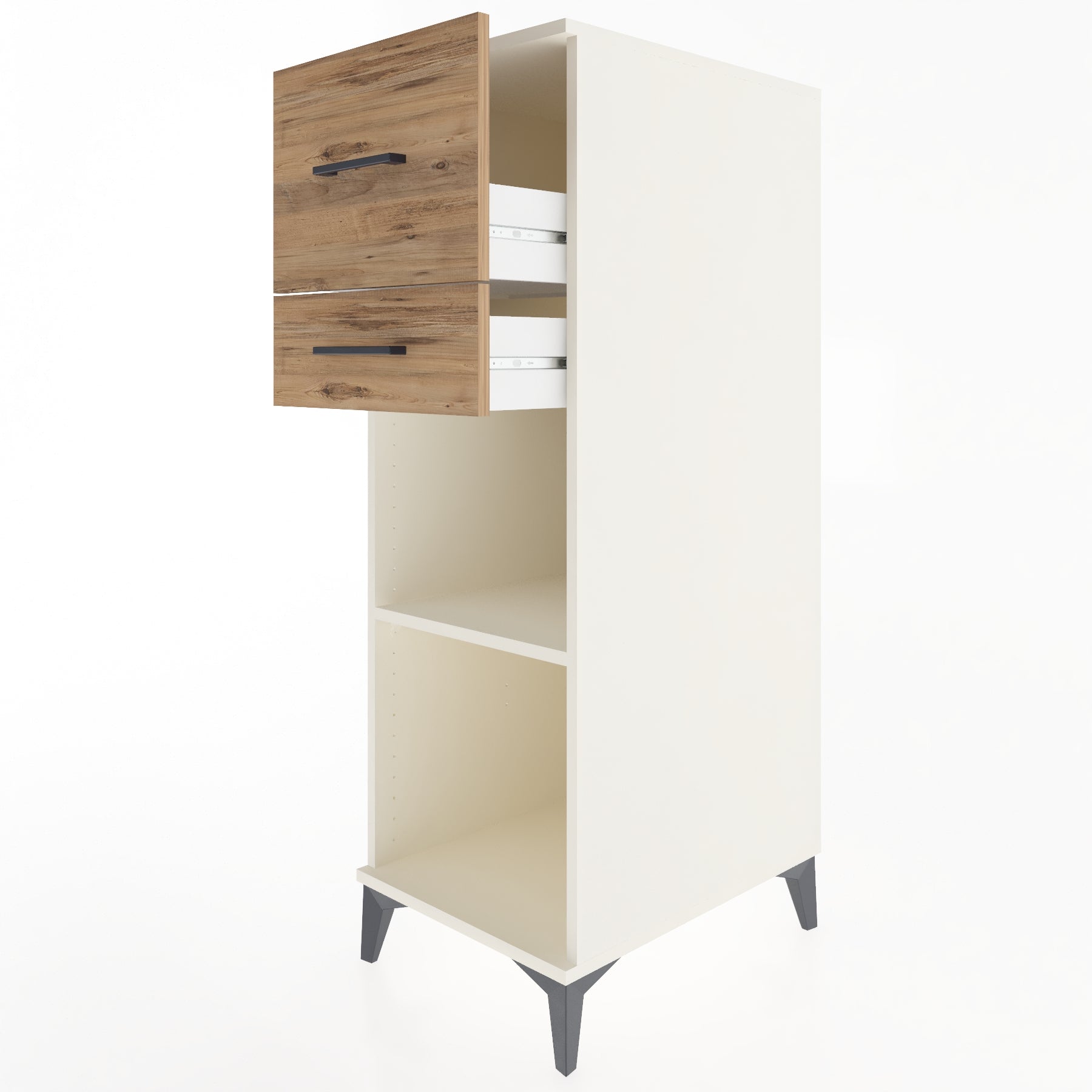 Woodntry Modüler Dolap Aytaşı 44x59x122 cm Çekmeceli ve Raflı CR89-1