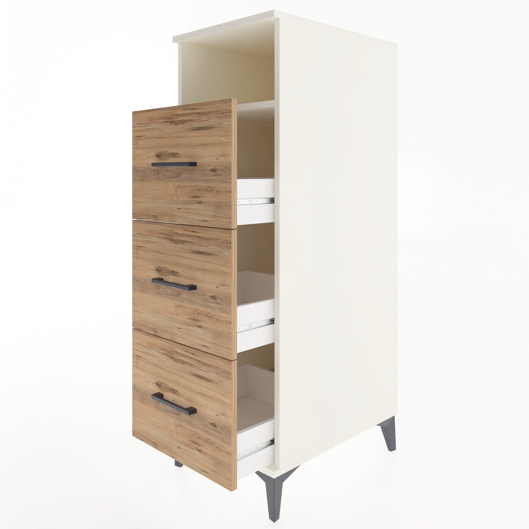 Woodntry Modular Cabinet Moonstone 44x30x122 cm with Drawers and Shelves CR39-1