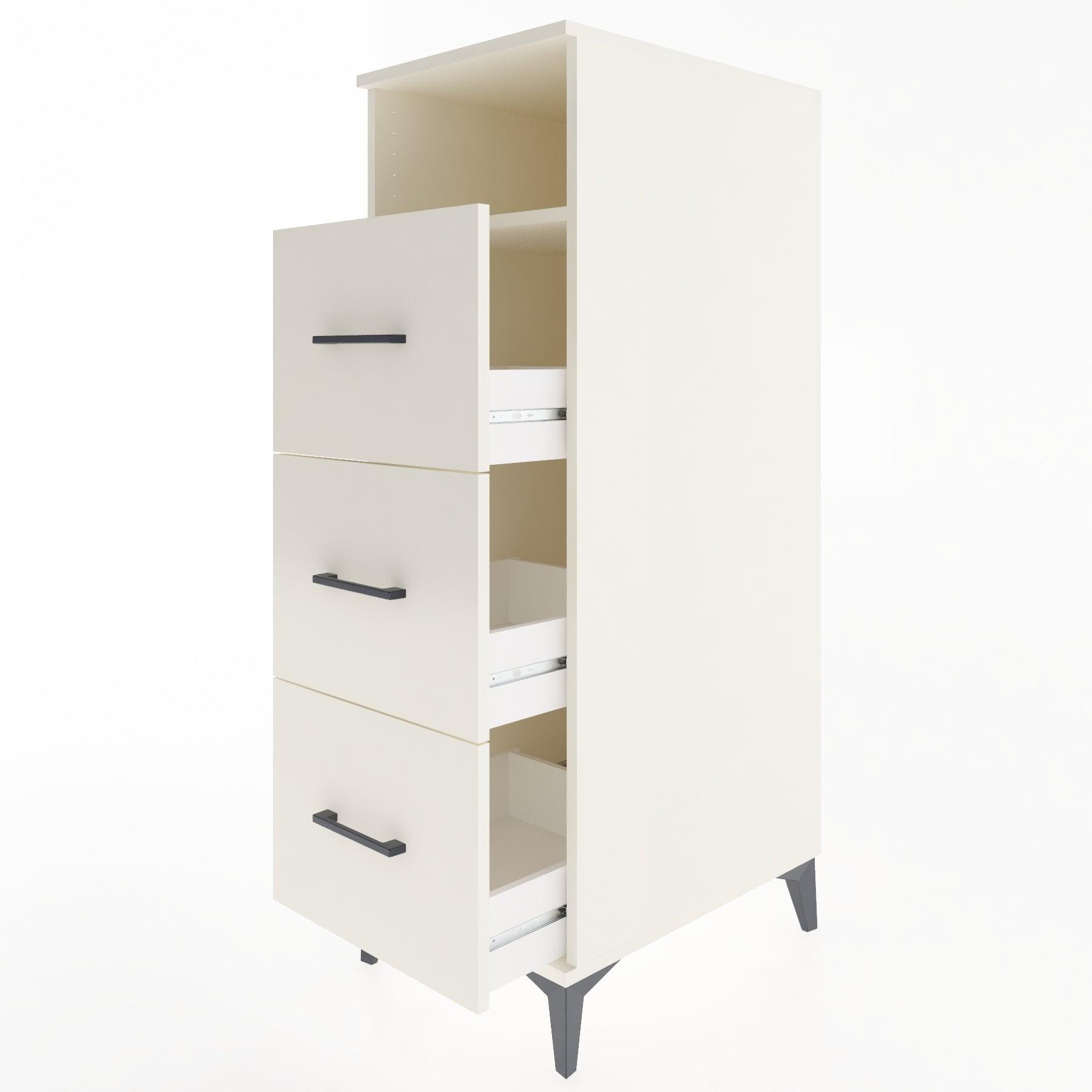 Woodntry Modular Cabinet Moonstone 44x30x122 cm with Drawers and Shelves CR39-1