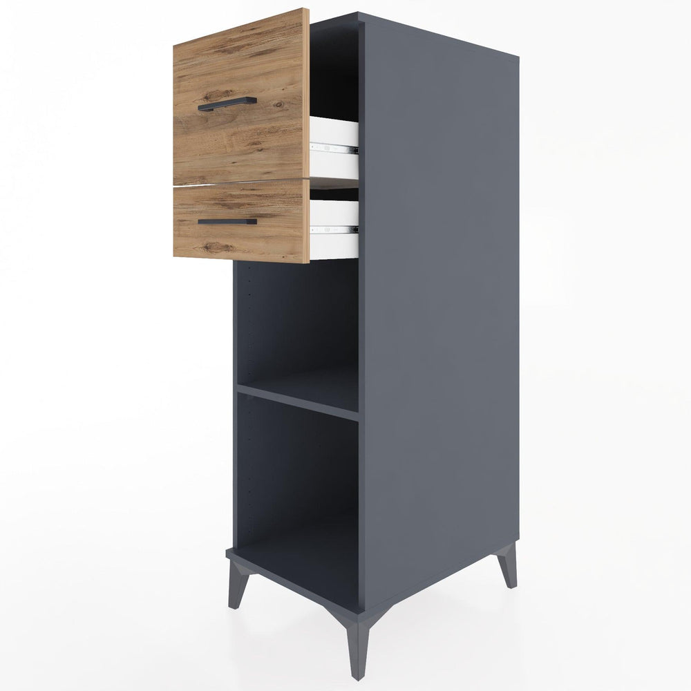 Woodntry Modular Cabinet Anthracite 44x30x122 cm with Drawers and Shelves CR89-2