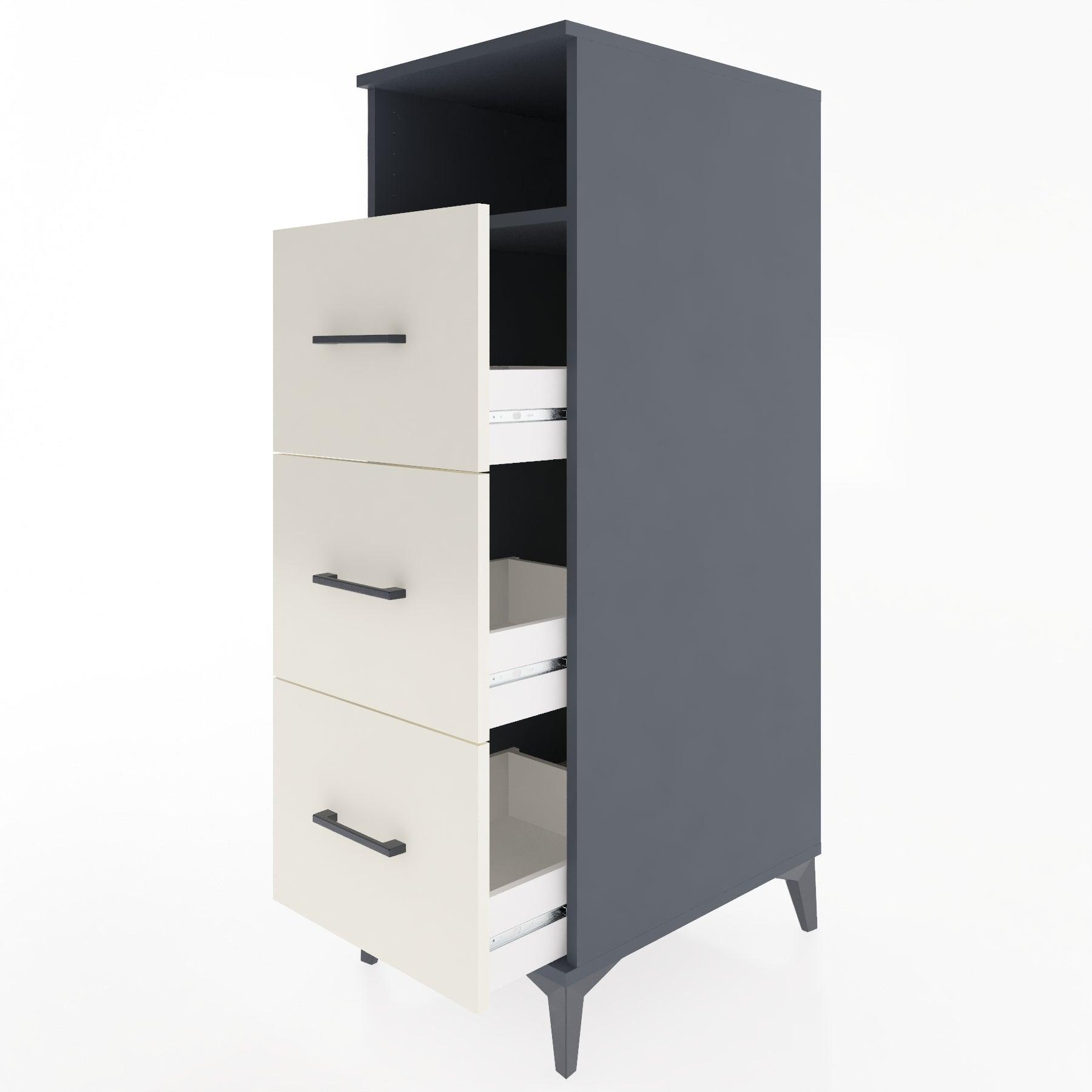 Woodntry Modular Cabinet Anthracite 44x30x122 cm with Drawers and Shelves CR39-2