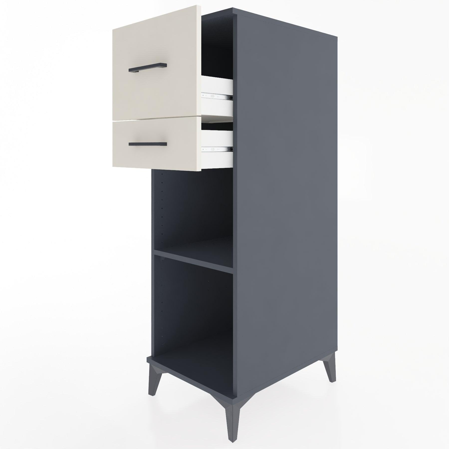Woodntry Modular Cabinet Anthracite 44x30x122 cm with Drawers and Shelves CR89-2