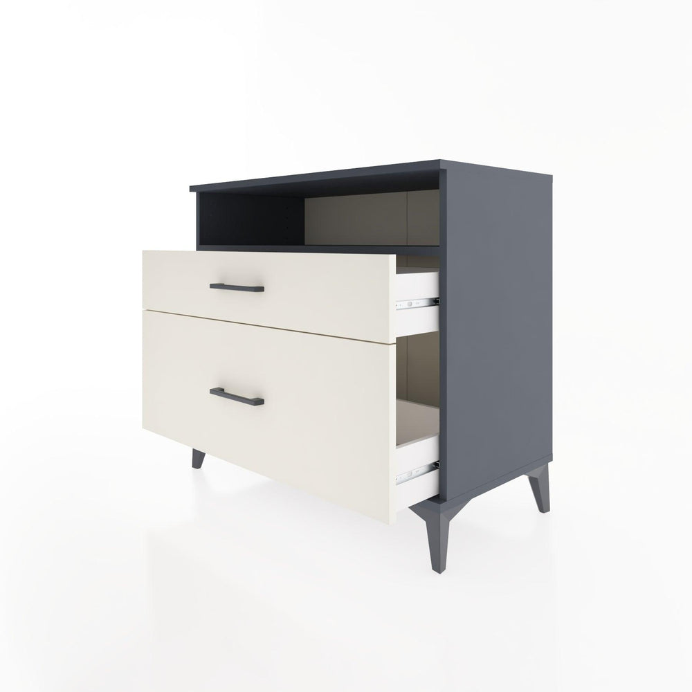 Woodntry Modüler Şifonyer Antrasit 88x44x68 cm Çekmeceli ve Raflı CR39-2