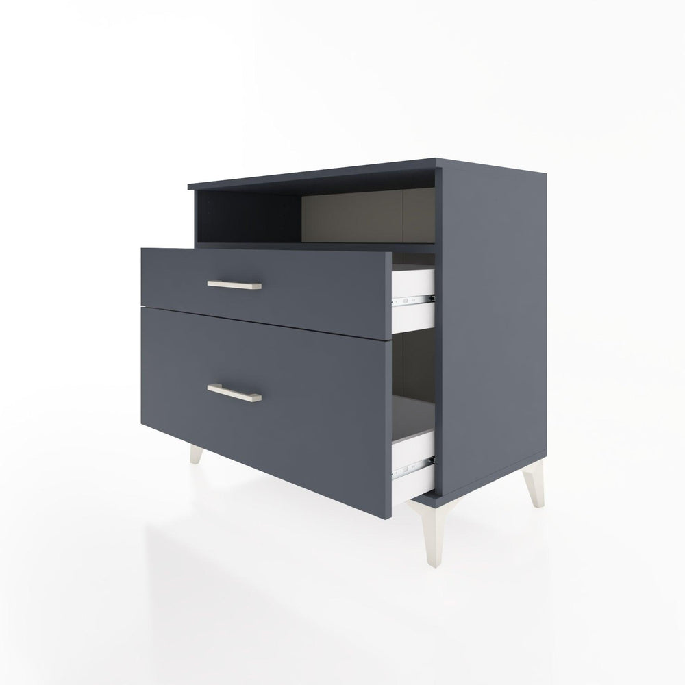 Woodntry Modüler Şifonyer Antrasit 88x44x68 cm Çekmeceli ve Raflı CR39-2