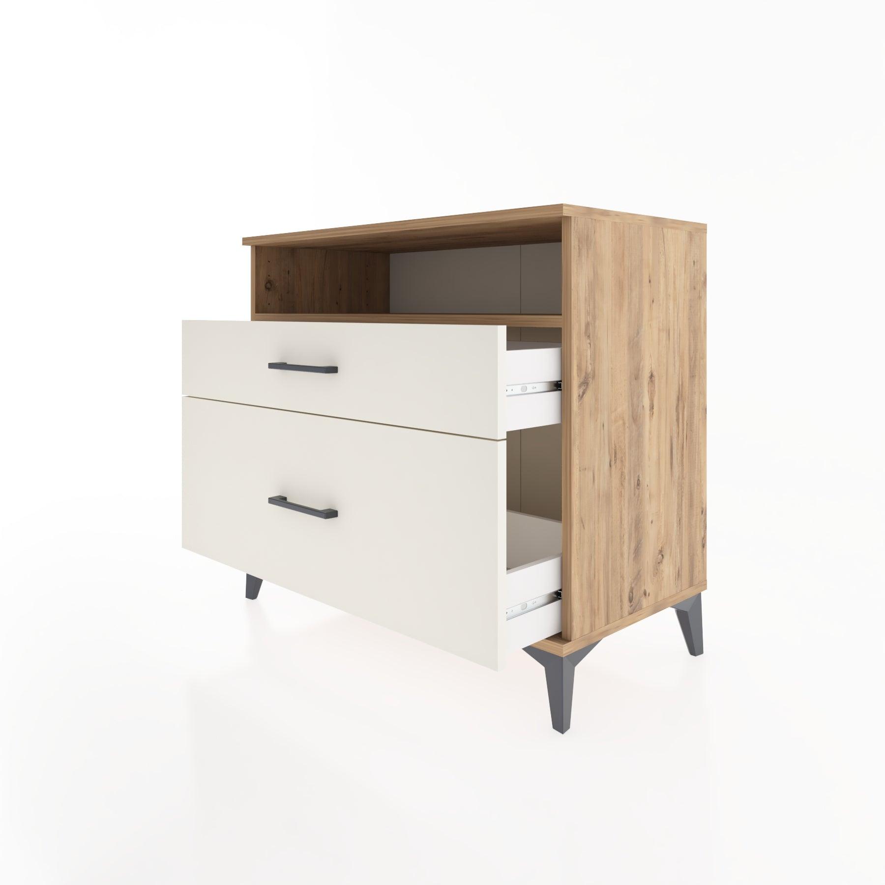 Woodntry Modüler Şifonyer Çam 88x44x68 cm Çekmeceli ve Raflı CR39-3