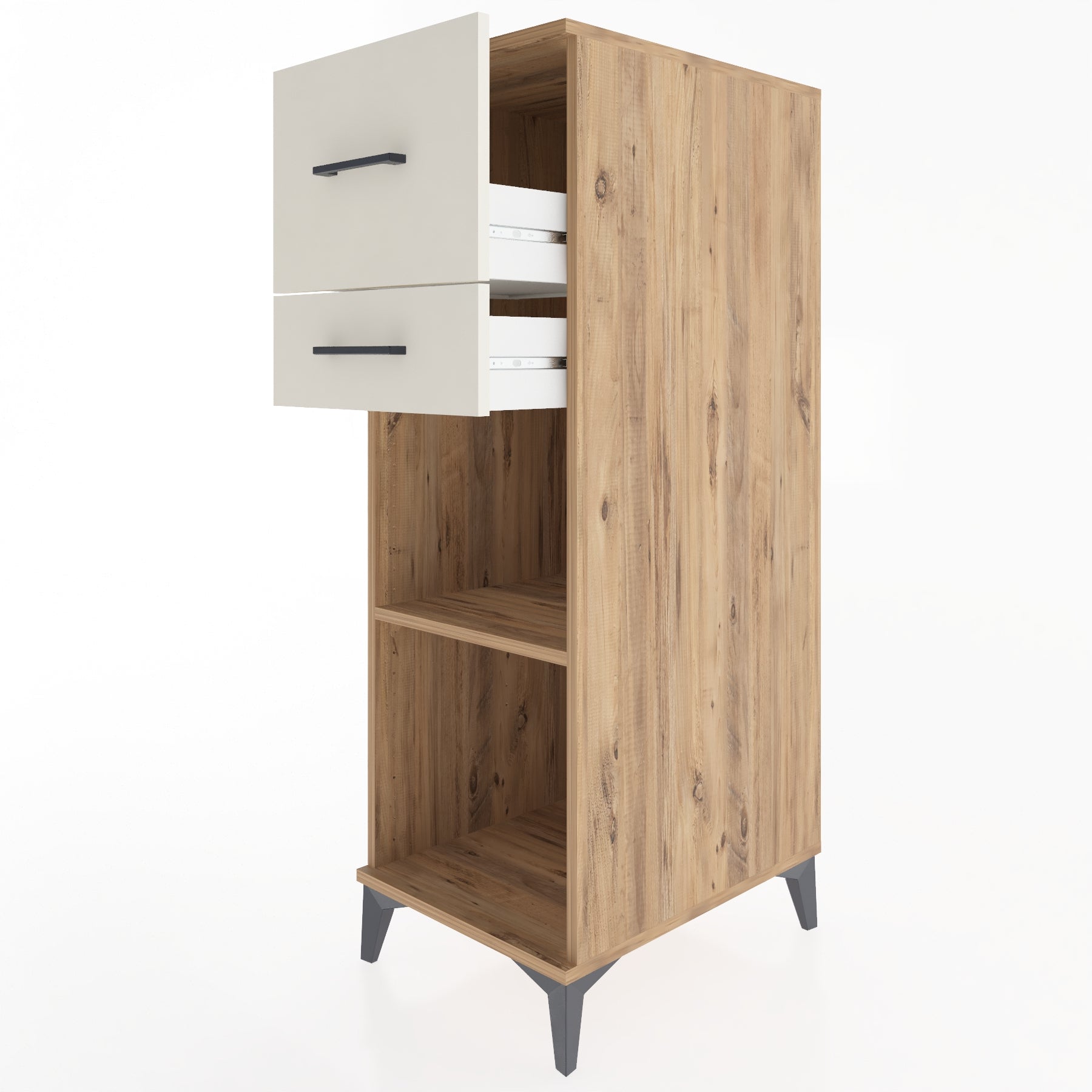 Woodntry Modüler Dolap Çam 44x59x122 cm Çekmeceli ve Raflı CR89-3