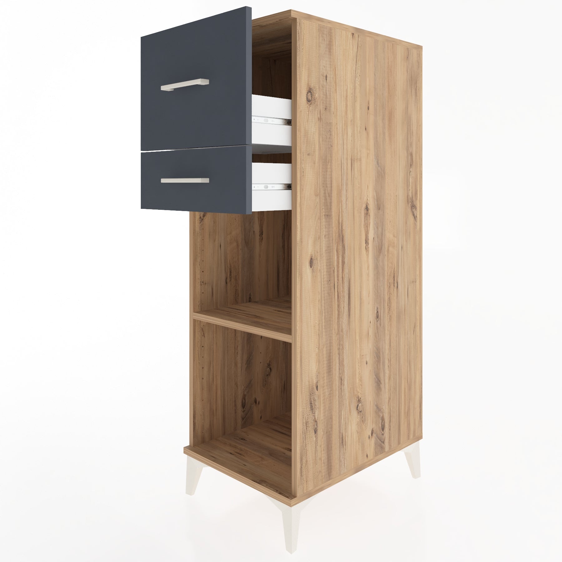 Woodntry Modüler Dolap Çam 44x59x122 cm Çekmeceli ve Raflı CR89-3