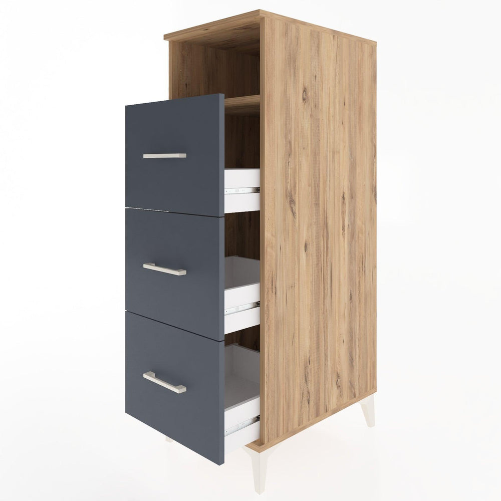 Woodntry Modular Cabinet Pine 44x30x122 cm with Drawers and Shelves CR39-3