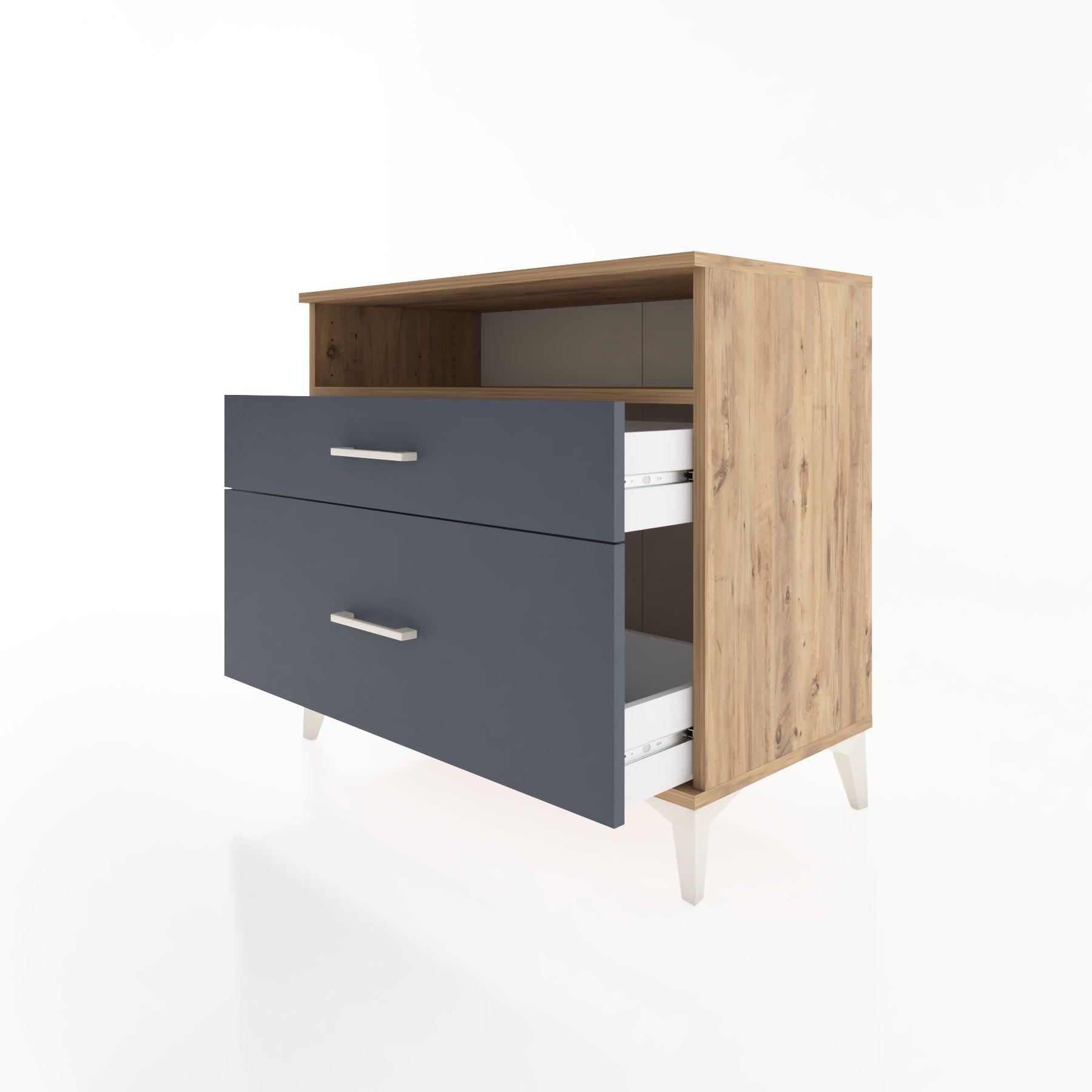 Woodntry Modüler Şifonyer Çam 88x44x68 cm Çekmeceli ve Raflı CR39-3