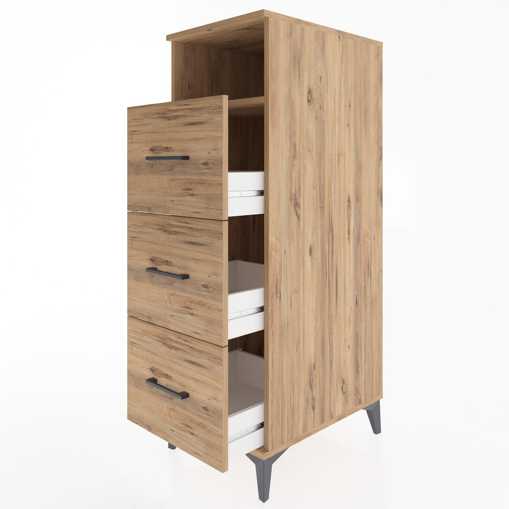 Woodntry Modular Cabinet Pine 44x30x122 cm with Drawers and Shelves CR39-3