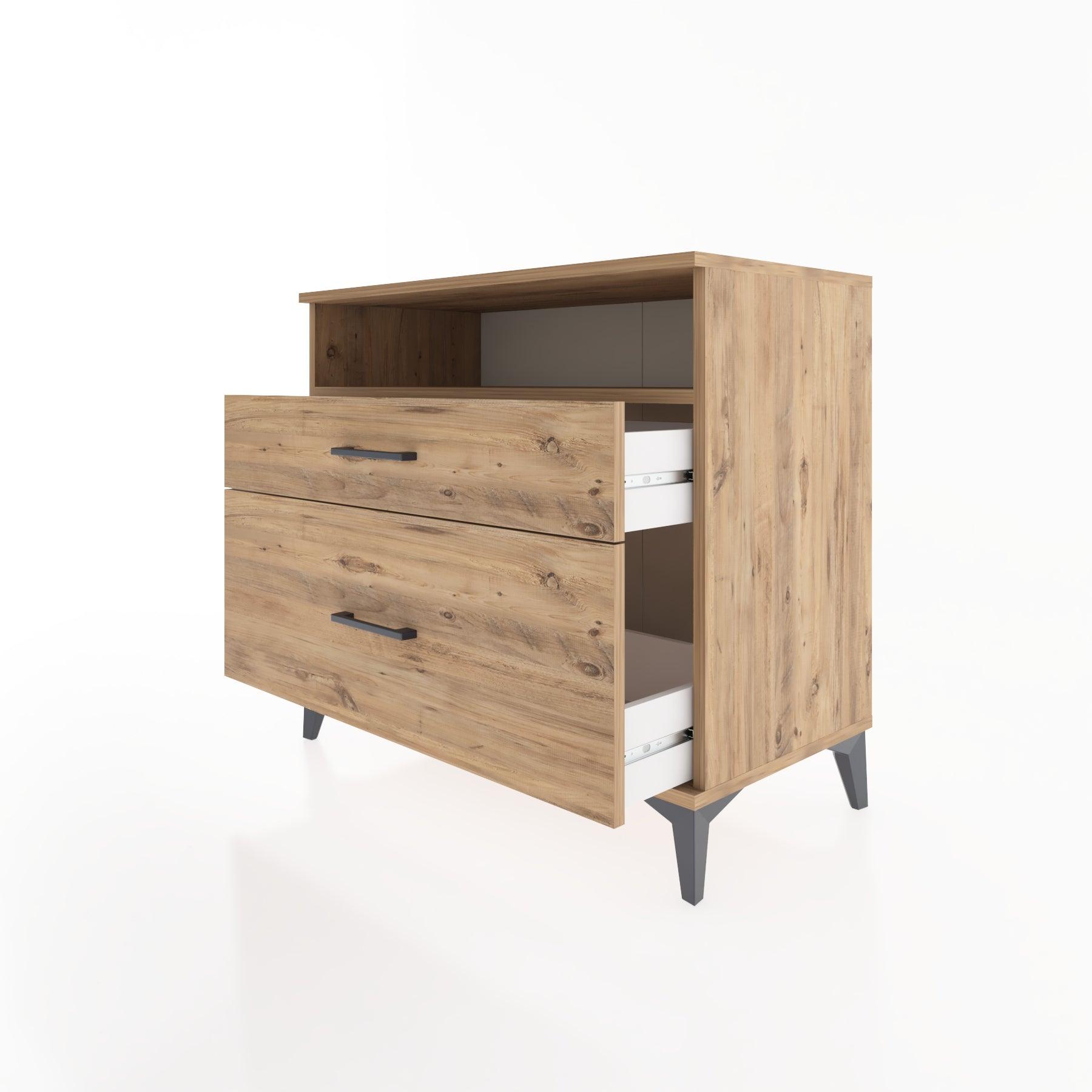 Woodntry Modüler Şifonyer Çam 88x44x68 cm Çekmeceli ve Raflı CR39-3