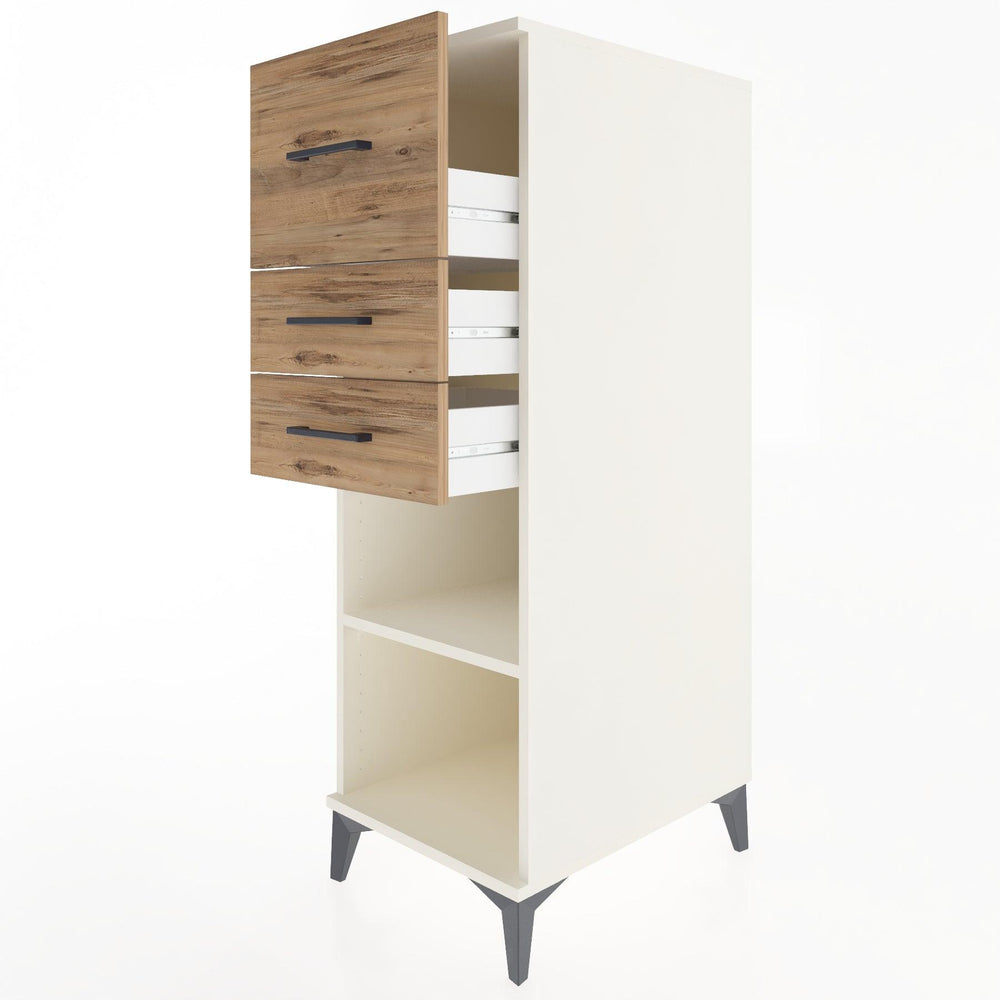 Woodntry Modular Cabinet Moonstone 44x30x122 cm with Drawers and Shelves CR90-1